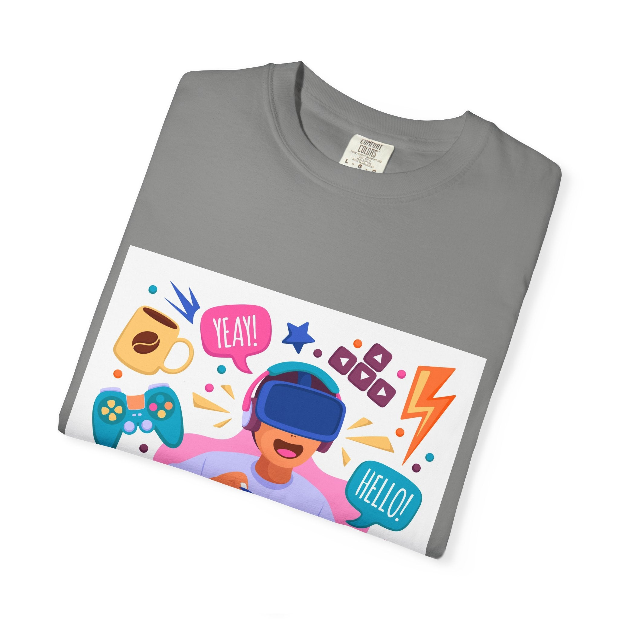 Fun Gamer T-Shirt - Unisex Garment-Dyed, Video Game Gift, Geeky Apparel, Casual Wear, Birthday Gift, VR Fan Tee