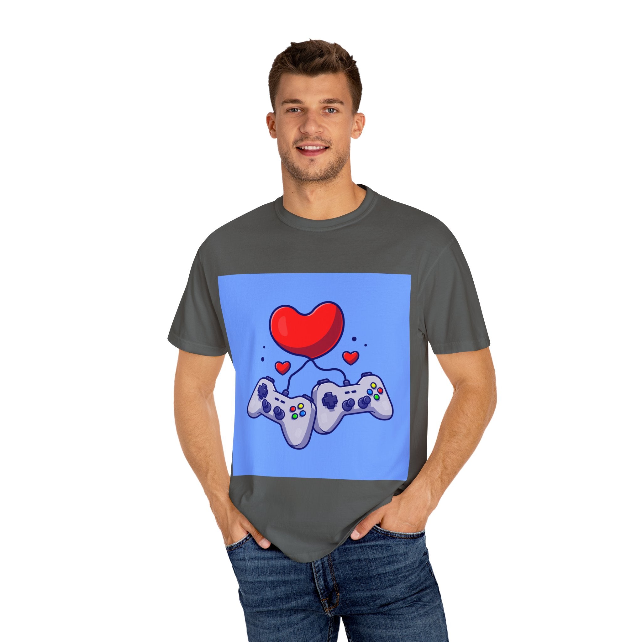 Gamer Love T-Shirt, Unisex Apparel, Cute Gaming Tee, Valentine's Gift, Gaming Enthusiast Shirt