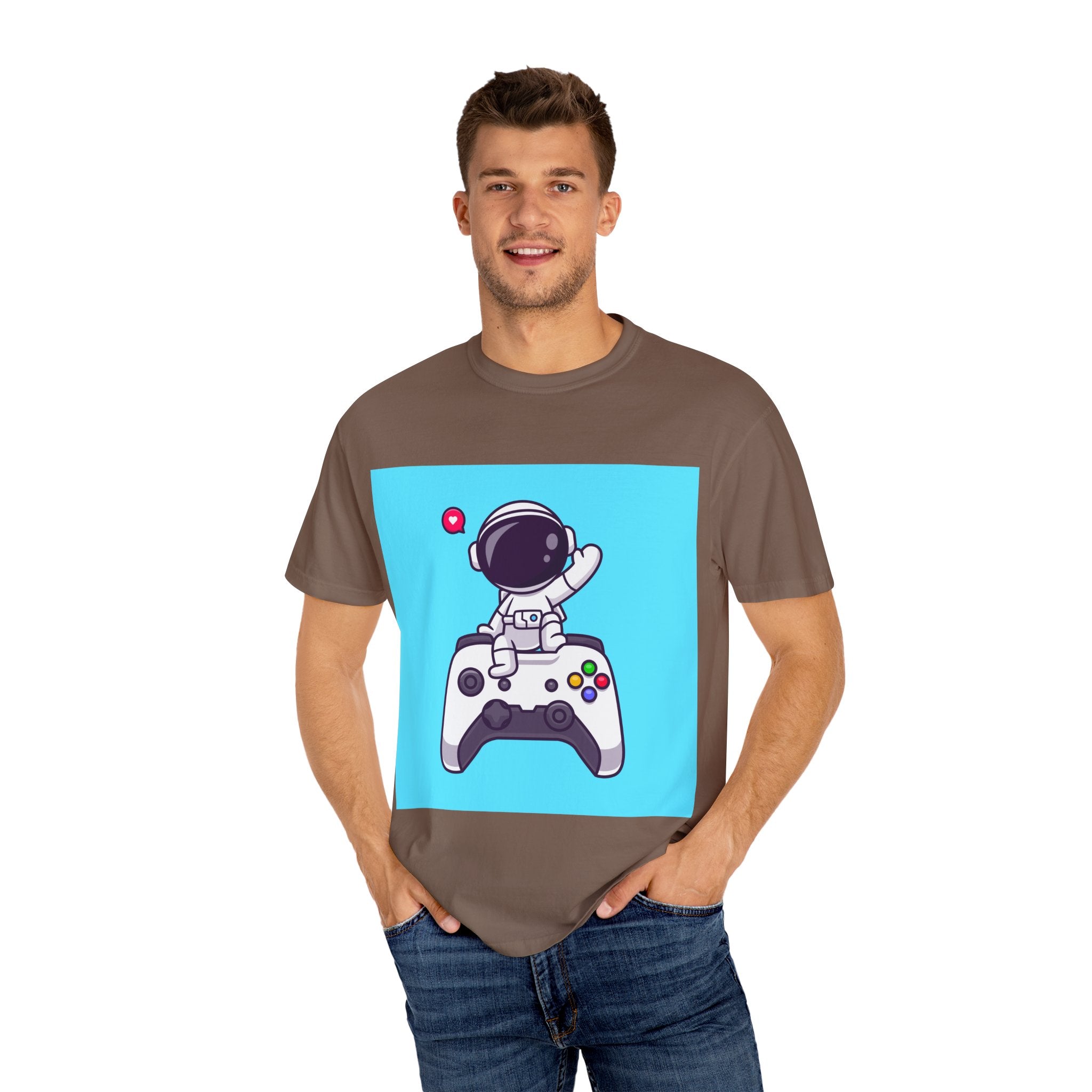 Astronaut Gamer T-Shirt, Unisex Gaming Shirt, Space-Themed Shirt, Gift for Gamers, Creative Casual Wear