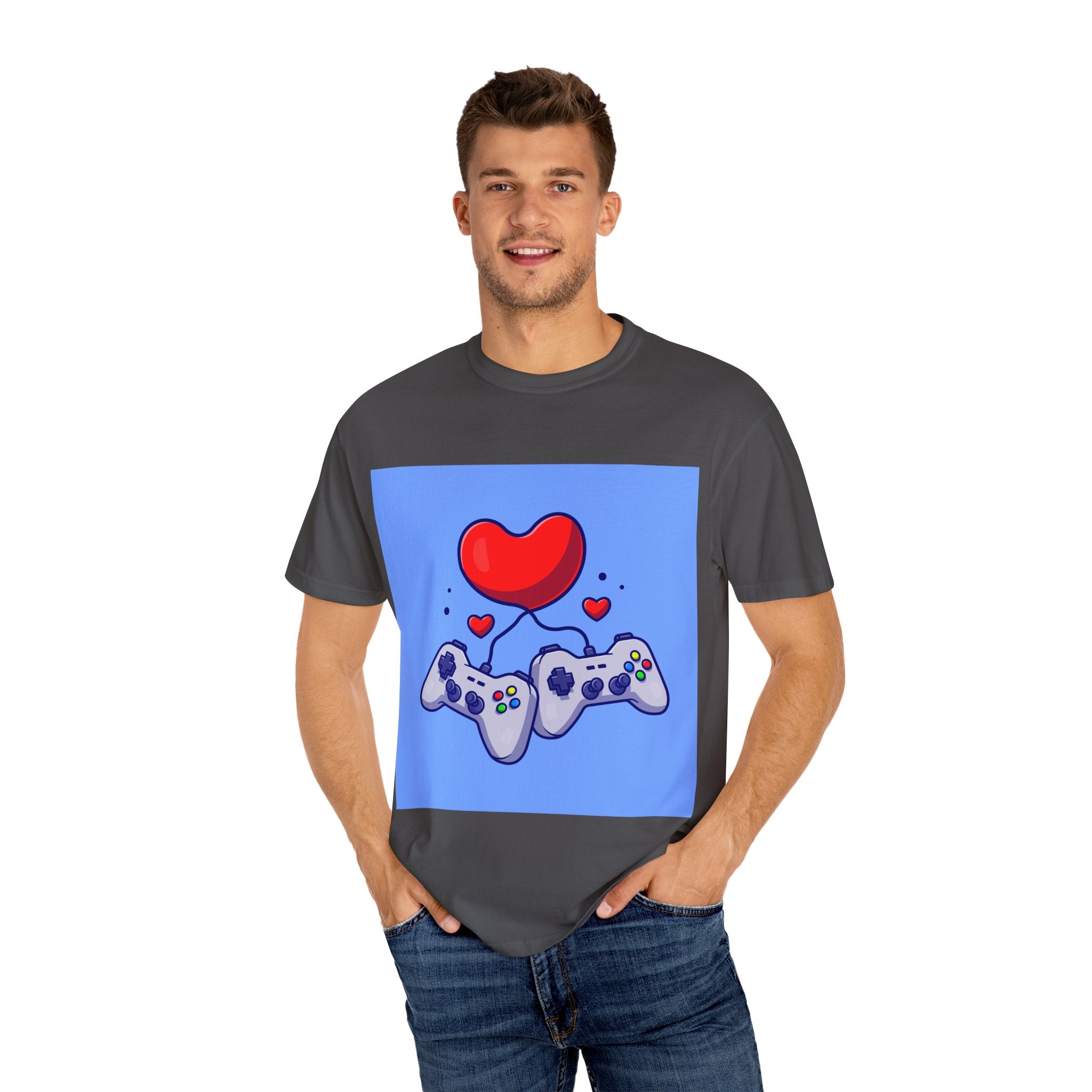 Gamer Love T-Shirt, Unisex Apparel, Cute Gaming Tee, Valentine's Gift, Gaming Enthusiast Shirt
