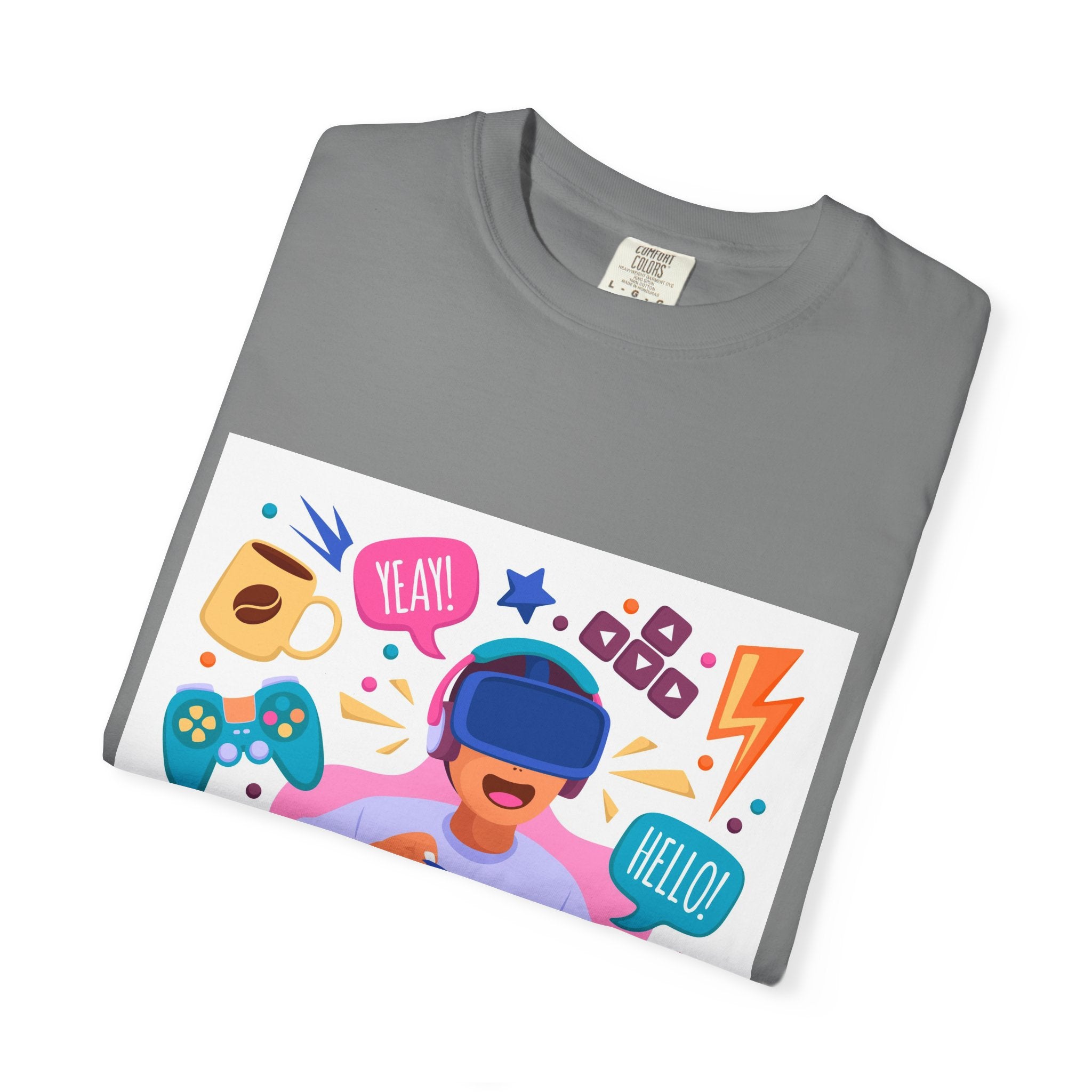 Fun Gamer T-Shirt - Unisex Garment-Dyed, Video Game Gift, Geeky Apparel, Casual Wear, Birthday Gift, VR Fan Tee