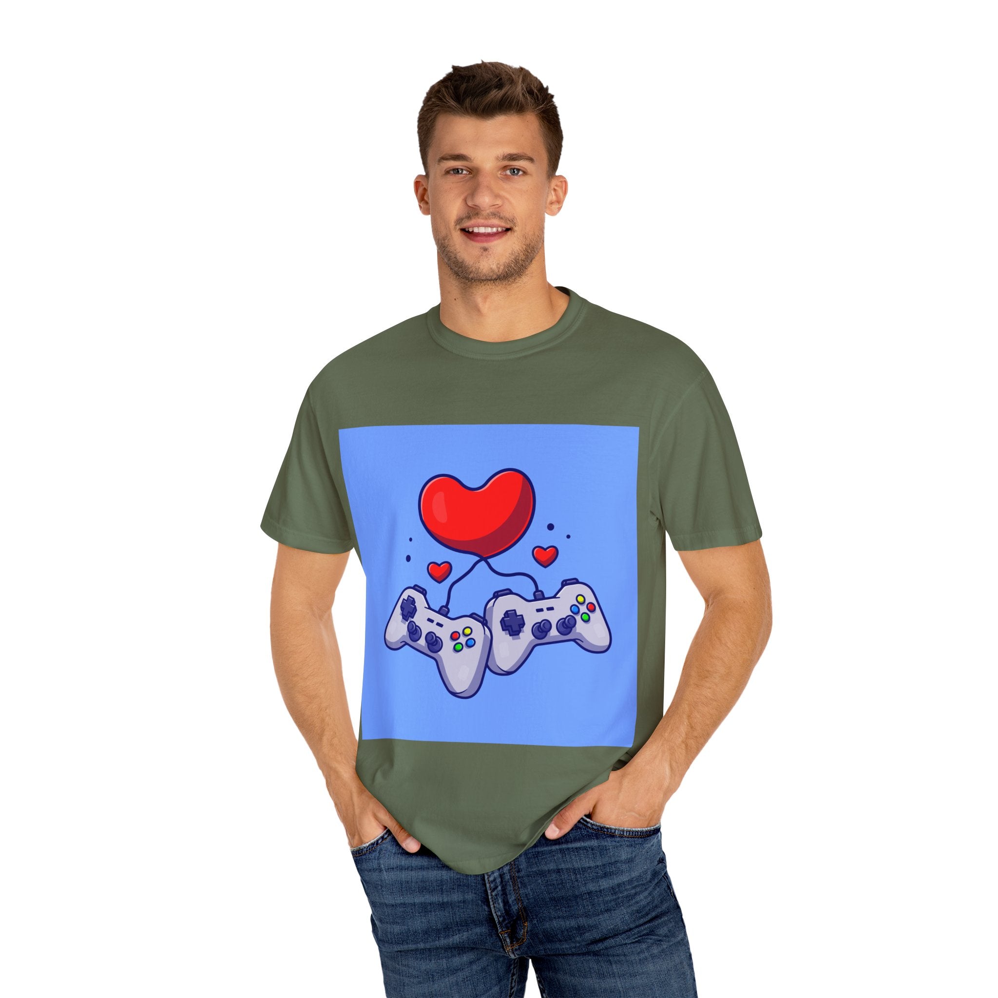 Gamer Love T-Shirt, Unisex Apparel, Cute Gaming Tee, Valentine's Gift, Gaming Enthusiast Shirt