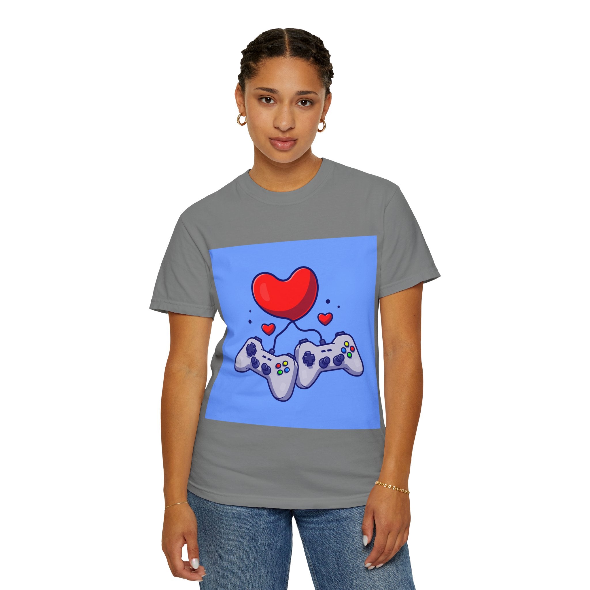Gamer Love T-Shirt, Unisex Apparel, Cute Gaming Tee, Valentine's Gift, Gaming Enthusiast Shirt