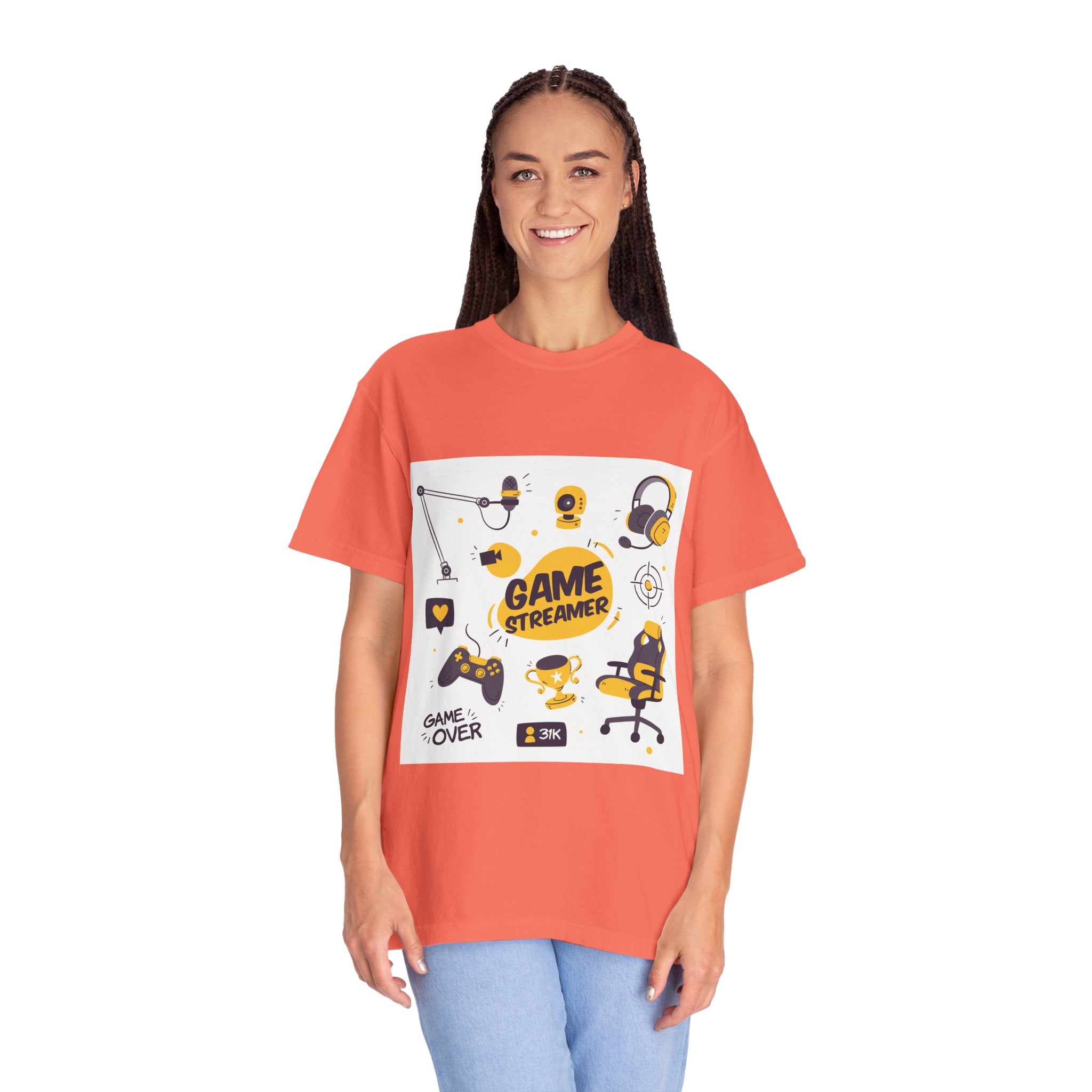 Gamer Streamer T-shirt, Unisex Casual Tee, Gaming Apparel, Twitch Merchandise, Gift for Gamers, Comfortable Cotton Shirt