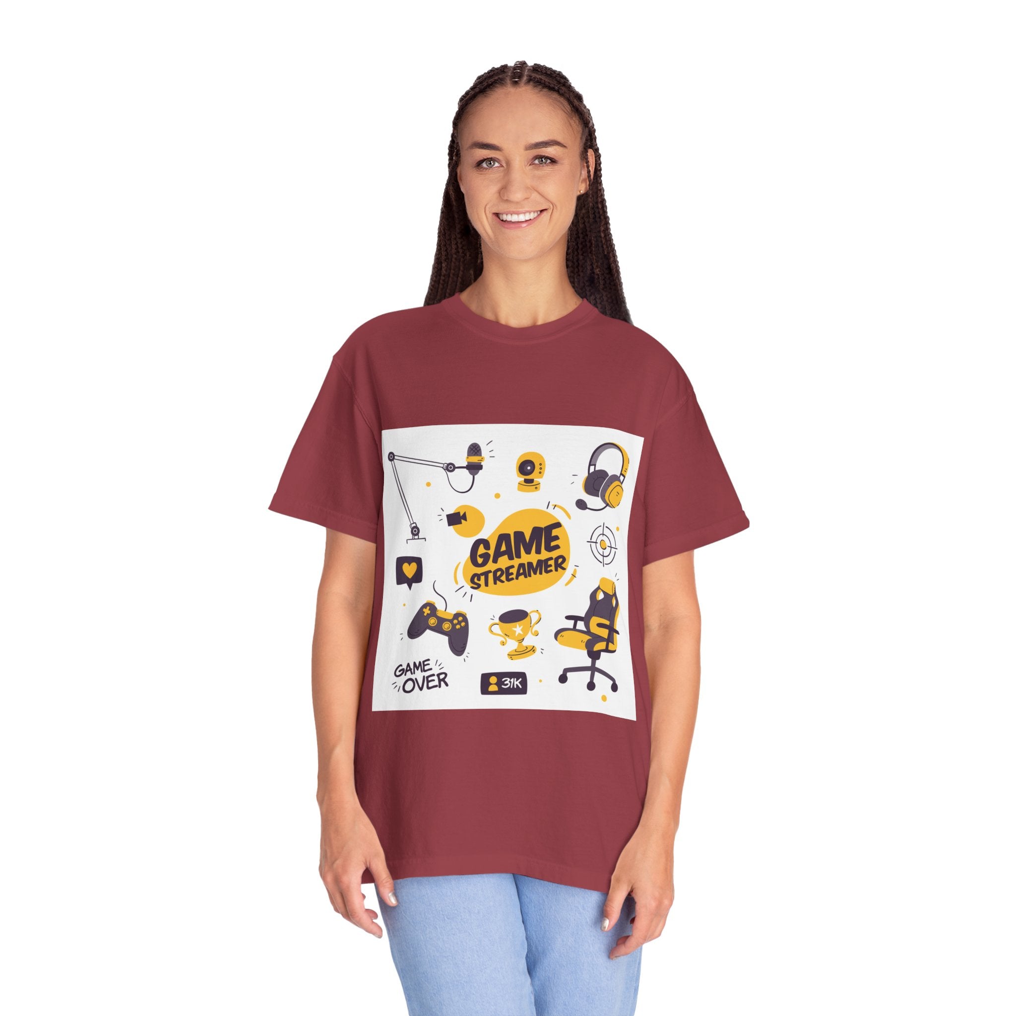 Gamer Streamer T-shirt, Unisex Casual Tee, Gaming Apparel, Twitch Merchandise, Gift for Gamers, Comfortable Cotton Shirt