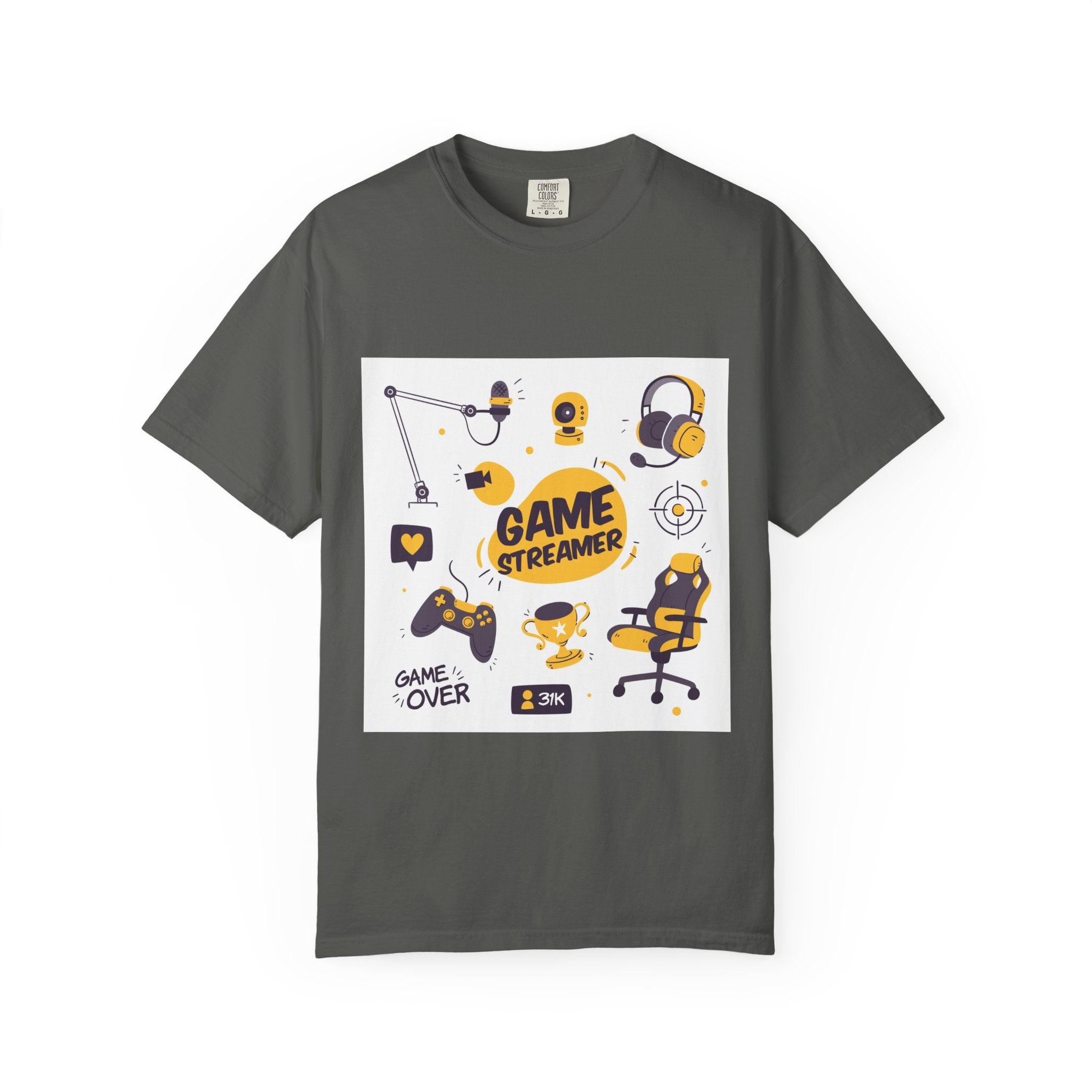 Gamer Streamer T-shirt, Unisex Casual Tee, Gaming Apparel, Twitch Merchandise, Gift for Gamers, Comfortable Cotton Shirt