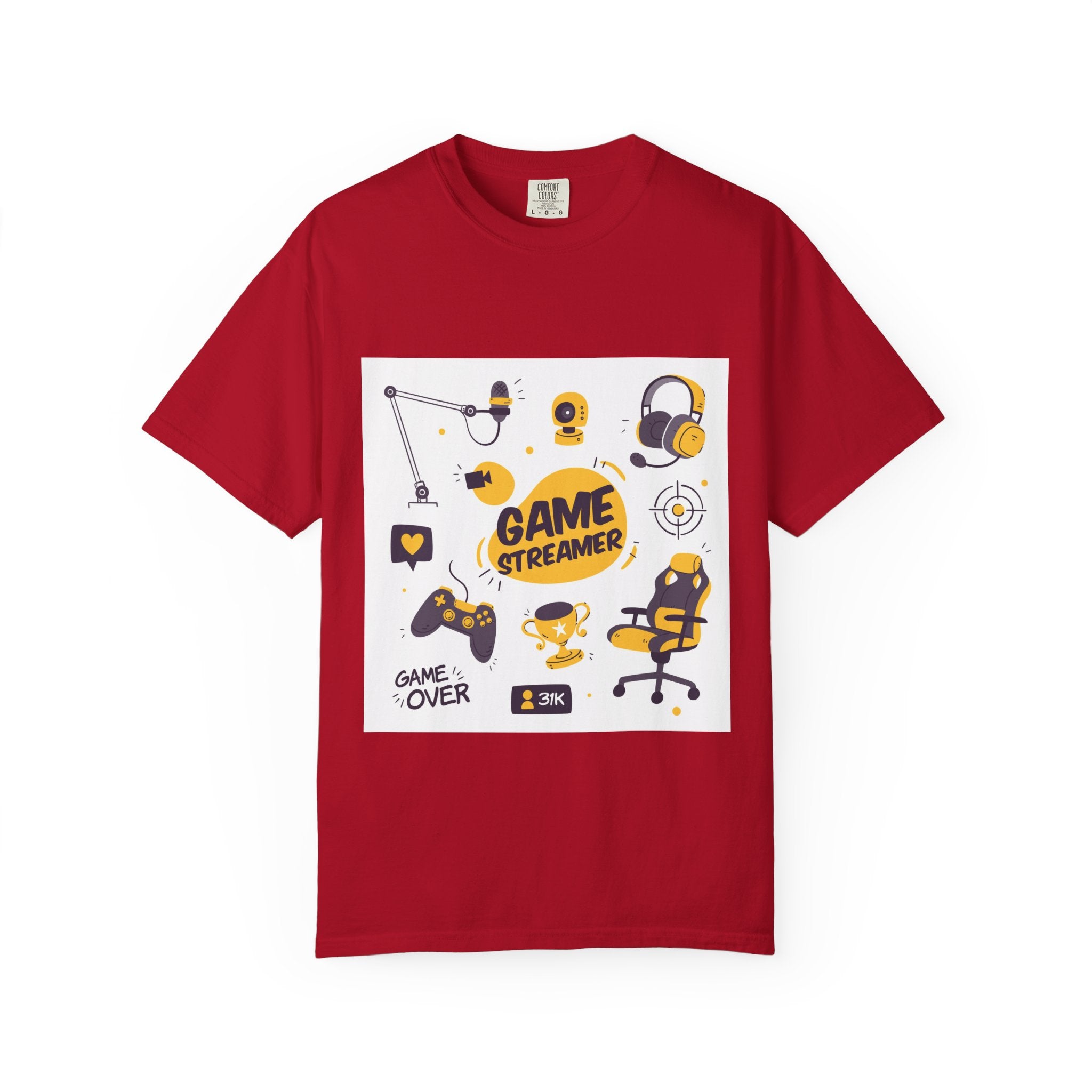 Gamer Streamer T-shirt, Unisex Casual Tee, Gaming Apparel, Twitch Merchandise, Gift for Gamers, Comfortable Cotton Shirt