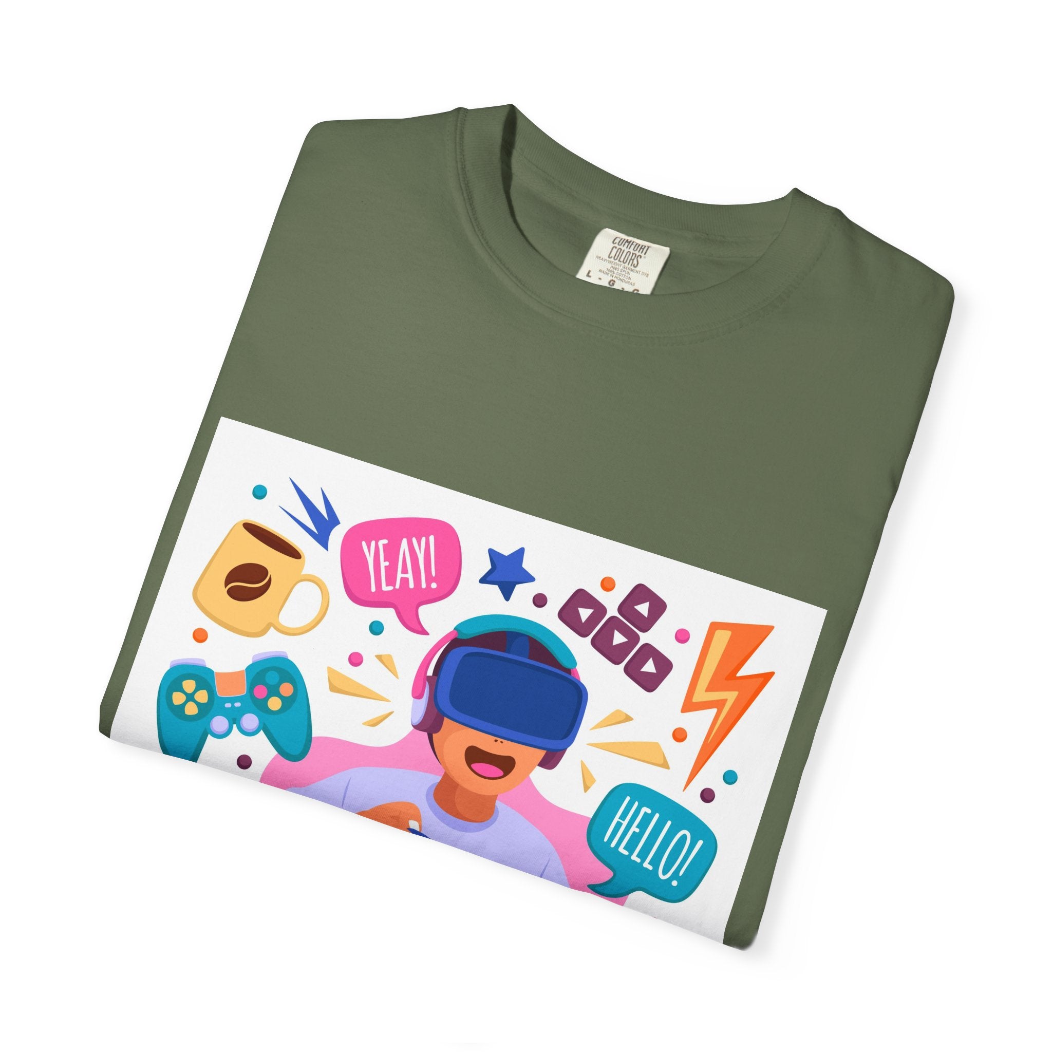 Fun Gamer T-Shirt - Unisex Garment-Dyed, Video Game Gift, Geeky Apparel, Casual Wear, Birthday Gift, VR Fan Tee