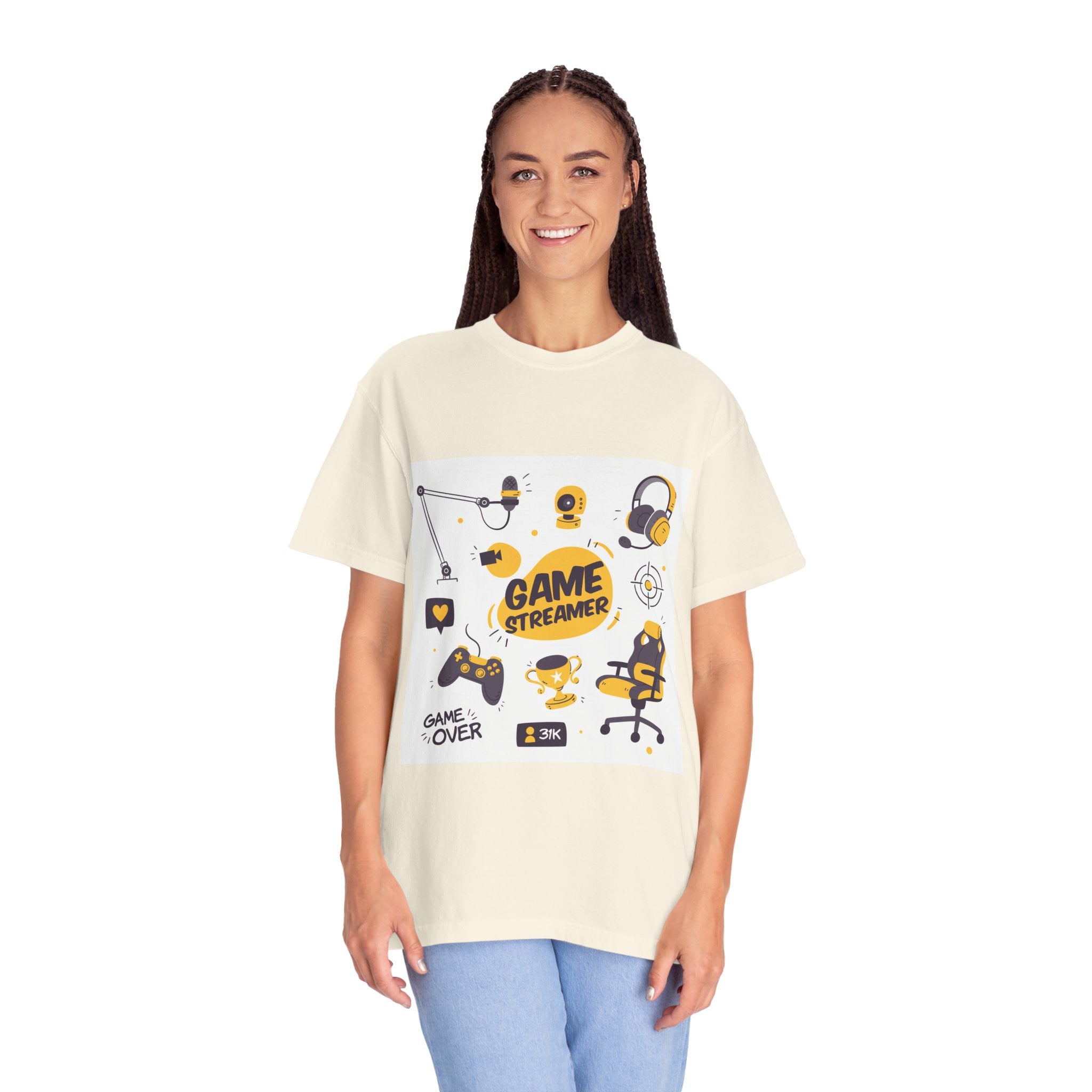 Gamer Streamer T-shirt, Unisex Casual Tee, Gaming Apparel, Twitch Merchandise, Gift for Gamers, Comfortable Cotton Shirt