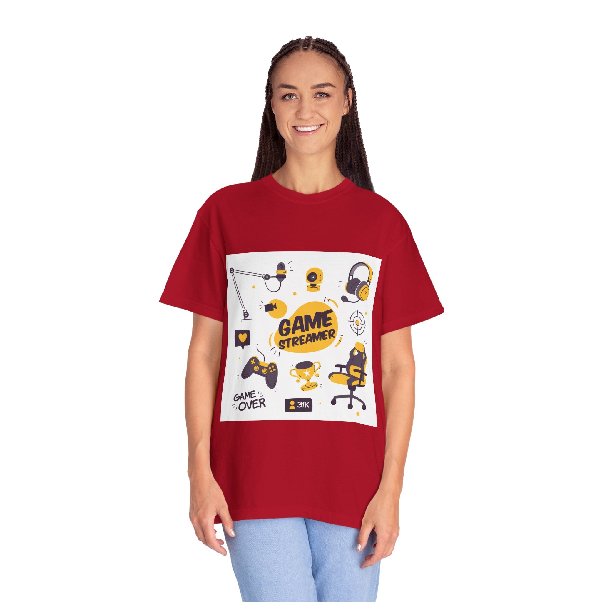 Gamer Streamer T-shirt, Unisex Casual Tee, Gaming Apparel, Twitch Merchandise, Gift for Gamers, Comfortable Cotton Shirt
