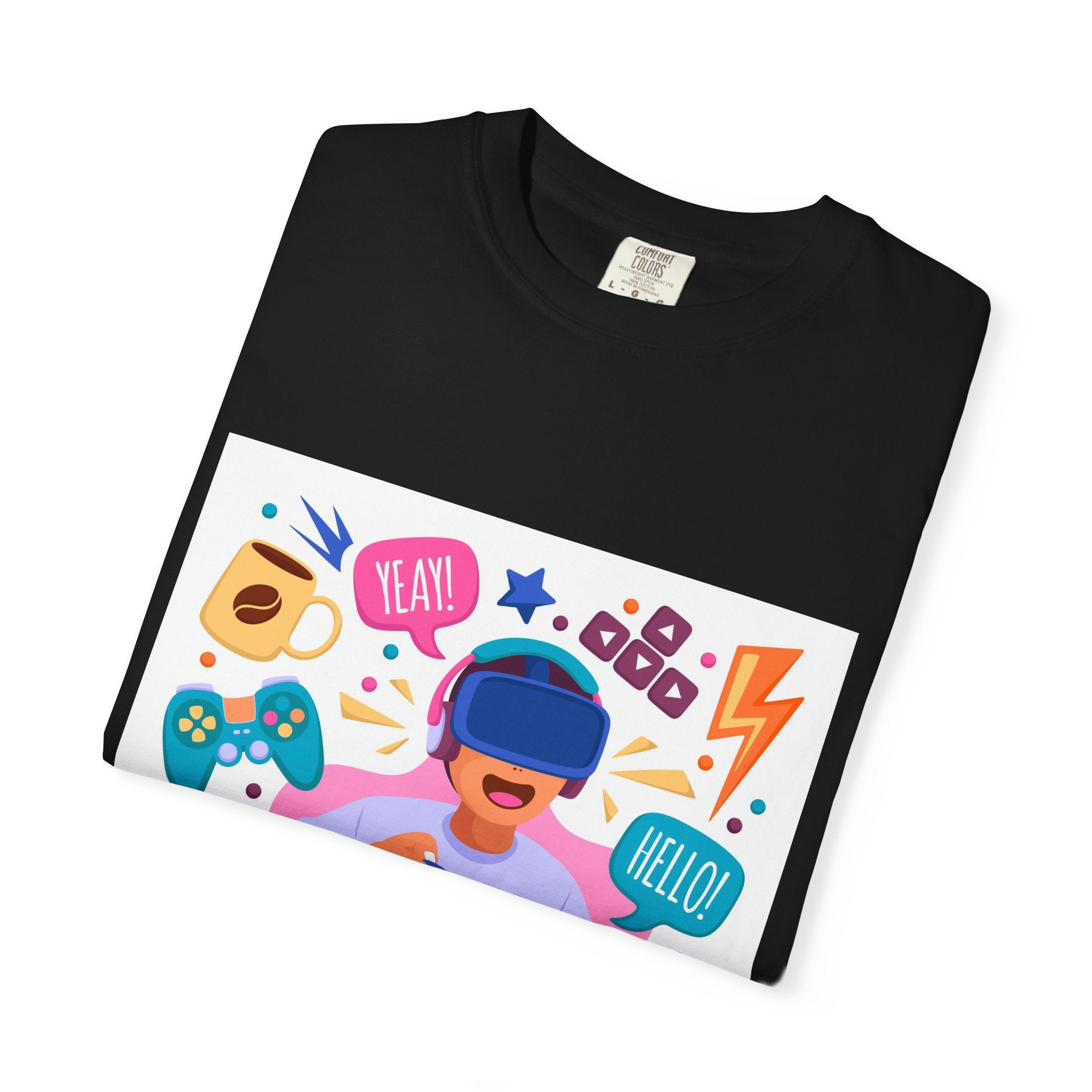 Fun Gamer T-Shirt - Unisex Garment-Dyed, Video Game Gift, Geeky Apparel, Casual Wear, Birthday Gift, VR Fan Tee