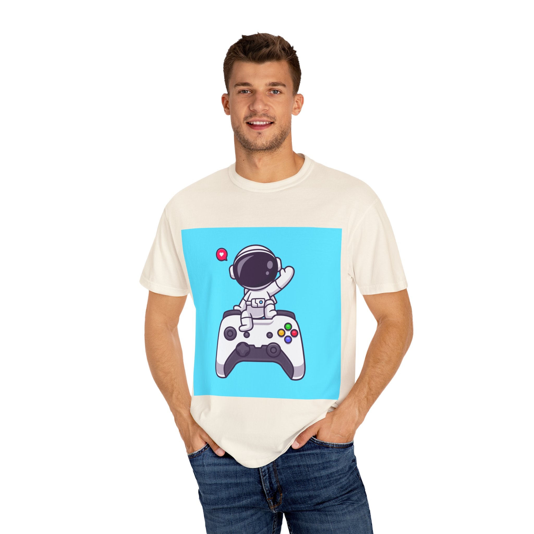Astronaut Gamer T-Shirt, Unisex Gaming Shirt, Space-Themed Shirt, Gift for Gamers, Creative Casual Wear