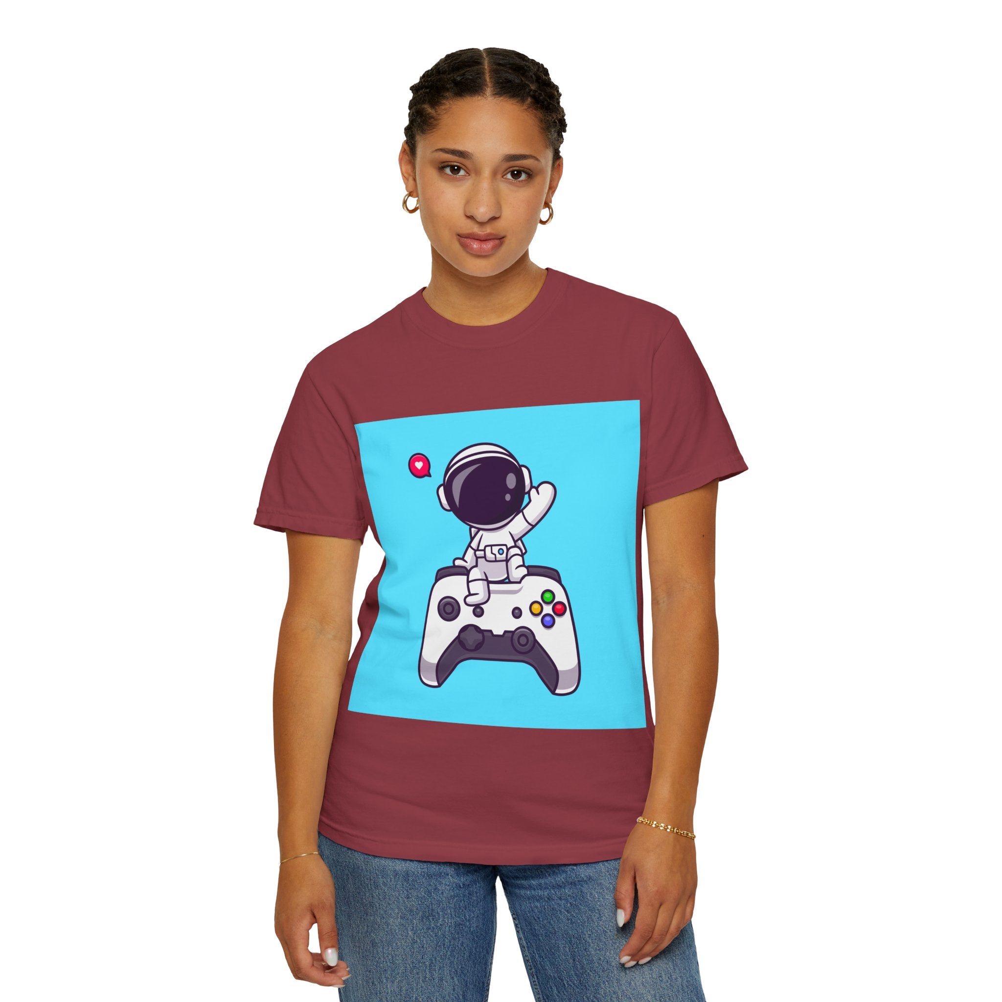Astronaut Gamer T-Shirt, Unisex Gaming Shirt, Space-Themed Shirt, Gift for Gamers, Creative Casual Wear