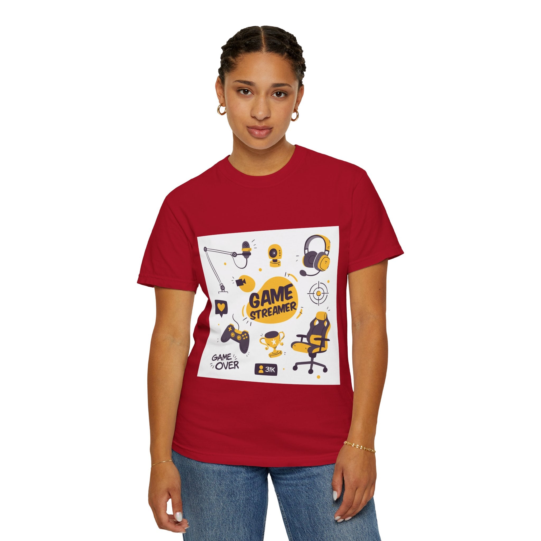 Gamer Streamer T-shirt, Unisex Casual Tee, Gaming Apparel, Twitch Merchandise, Gift for Gamers, Comfortable Cotton Shirt