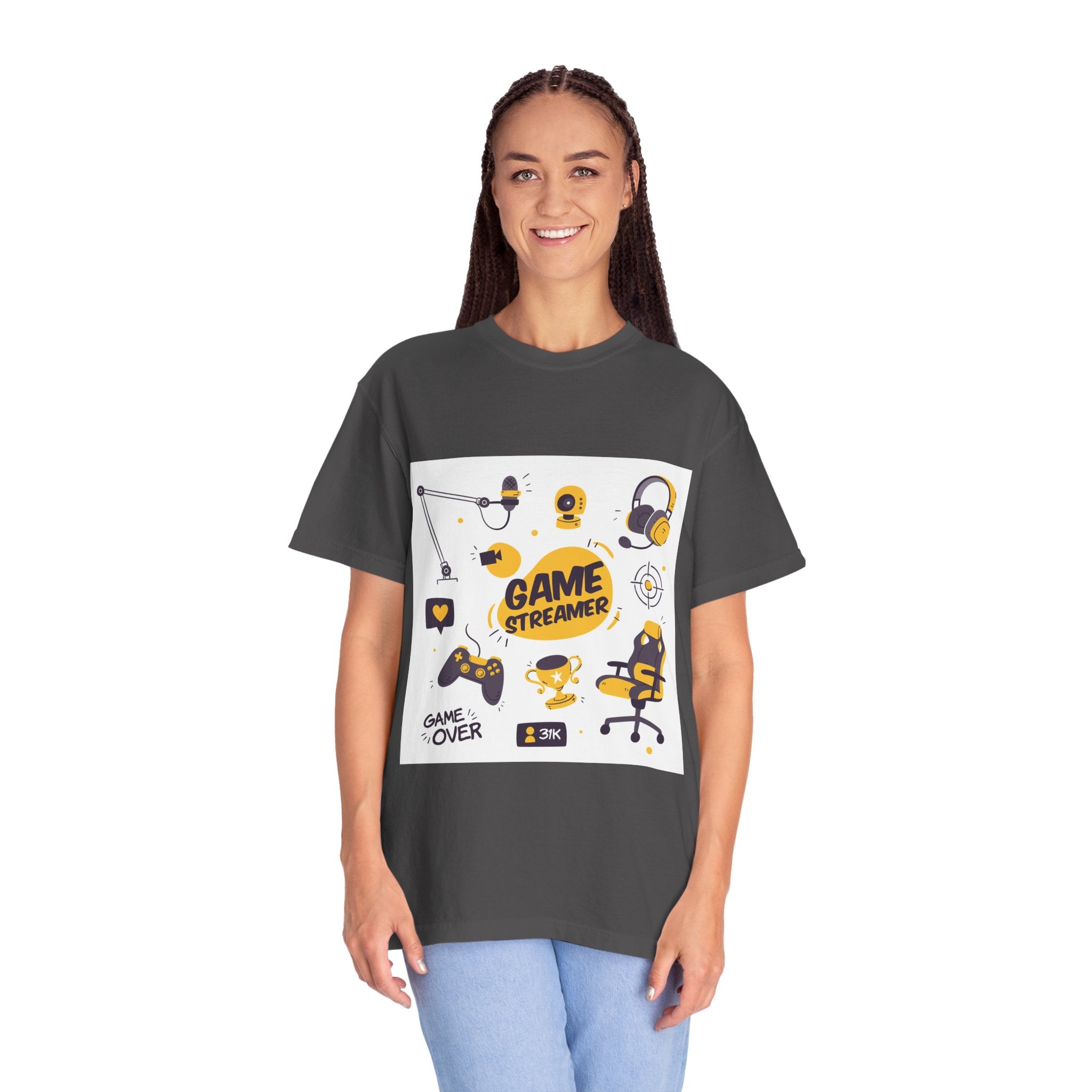 Gamer Streamer T-shirt, Unisex Casual Tee, Gaming Apparel, Twitch Merchandise, Gift for Gamers, Comfortable Cotton Shirt