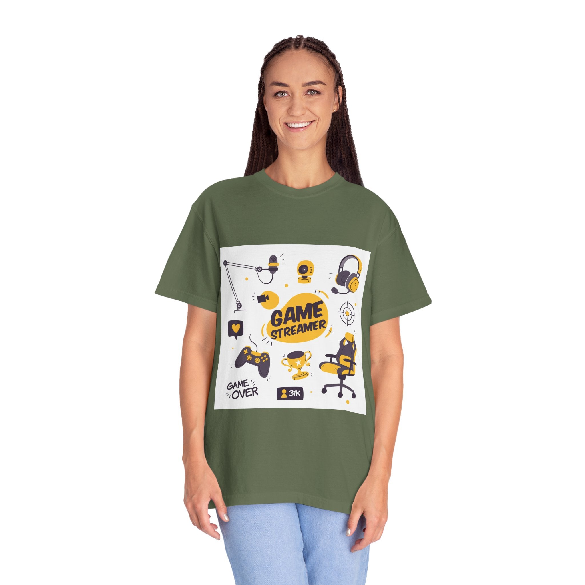 Gamer Streamer T-shirt, Unisex Casual Tee, Gaming Apparel, Twitch Merchandise, Gift for Gamers, Comfortable Cotton Shirt
