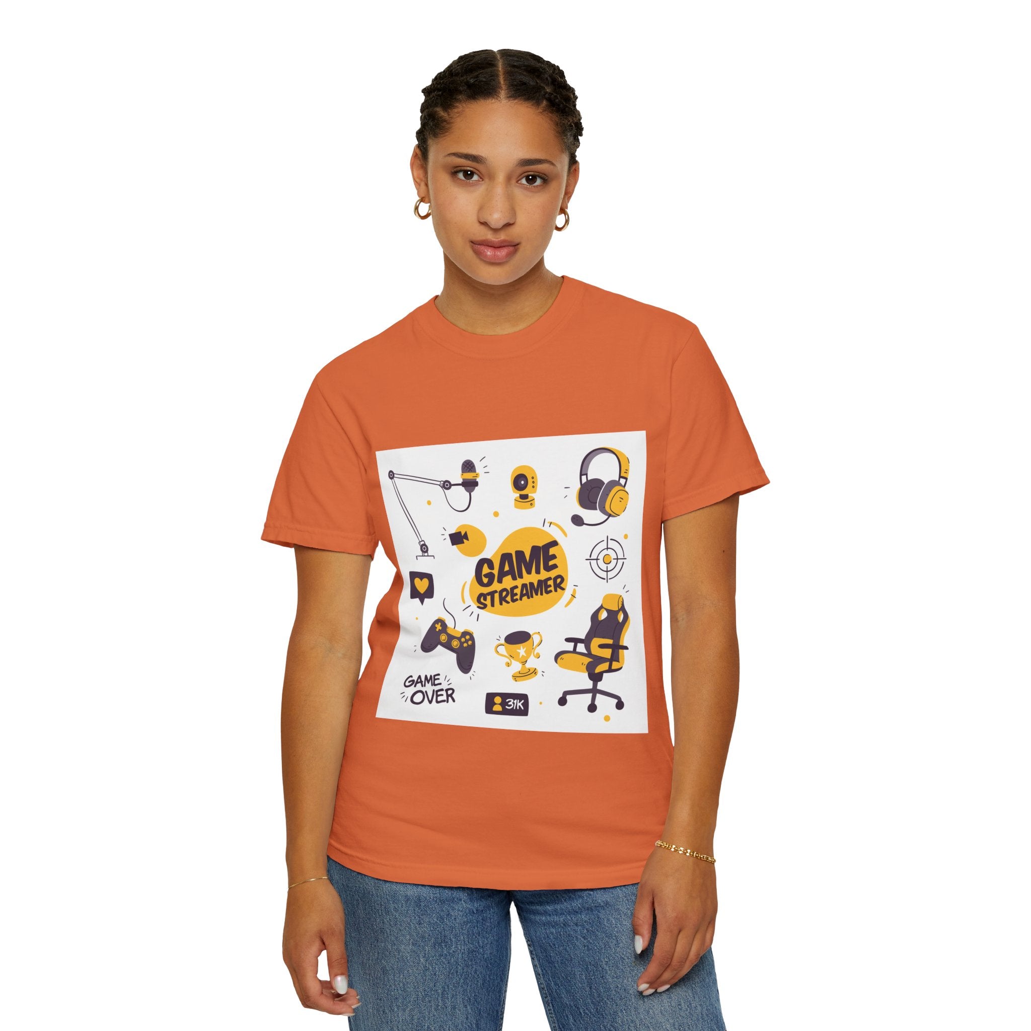 Gamer Streamer T-shirt, Unisex Casual Tee, Gaming Apparel, Twitch Merchandise, Gift for Gamers, Comfortable Cotton Shirt