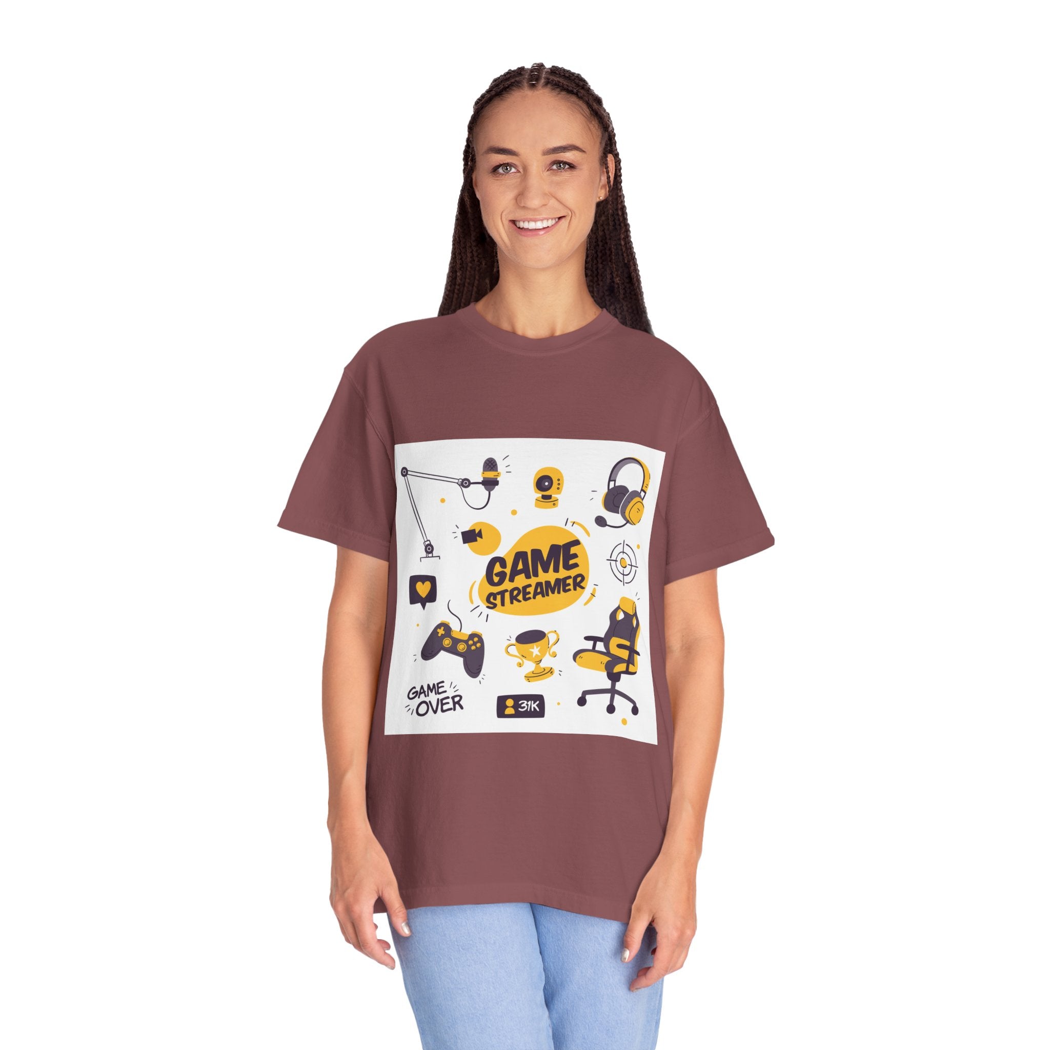 Gamer Streamer T-shirt, Unisex Casual Tee, Gaming Apparel, Twitch Merchandise, Gift for Gamers, Comfortable Cotton Shirt
