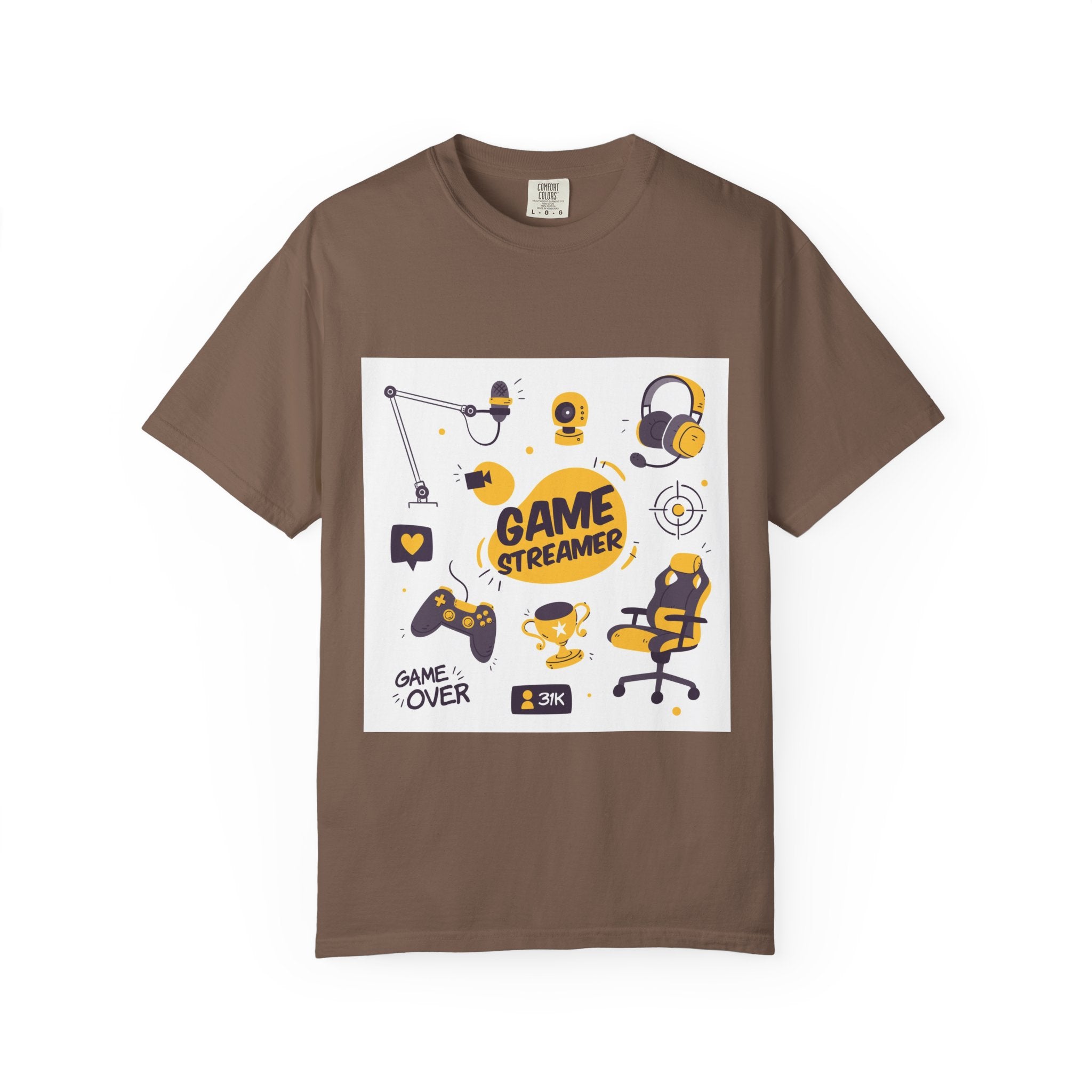 Gamer Streamer T-shirt, Unisex Casual Tee, Gaming Apparel, Twitch Merchandise, Gift for Gamers, Comfortable Cotton Shirt