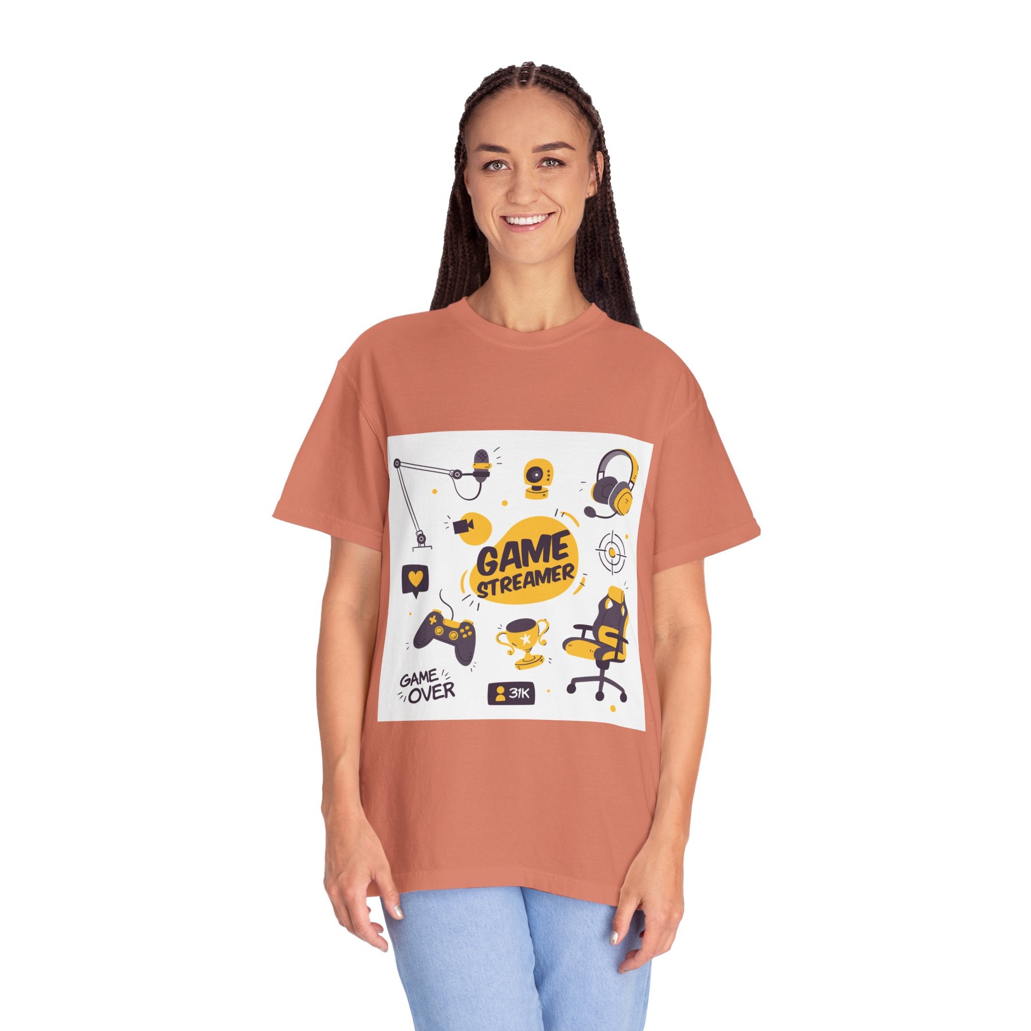 Gamer Streamer T-shirt, Unisex Casual Tee, Gaming Apparel, Twitch Merchandise, Gift for Gamers, Comfortable Cotton Shirt