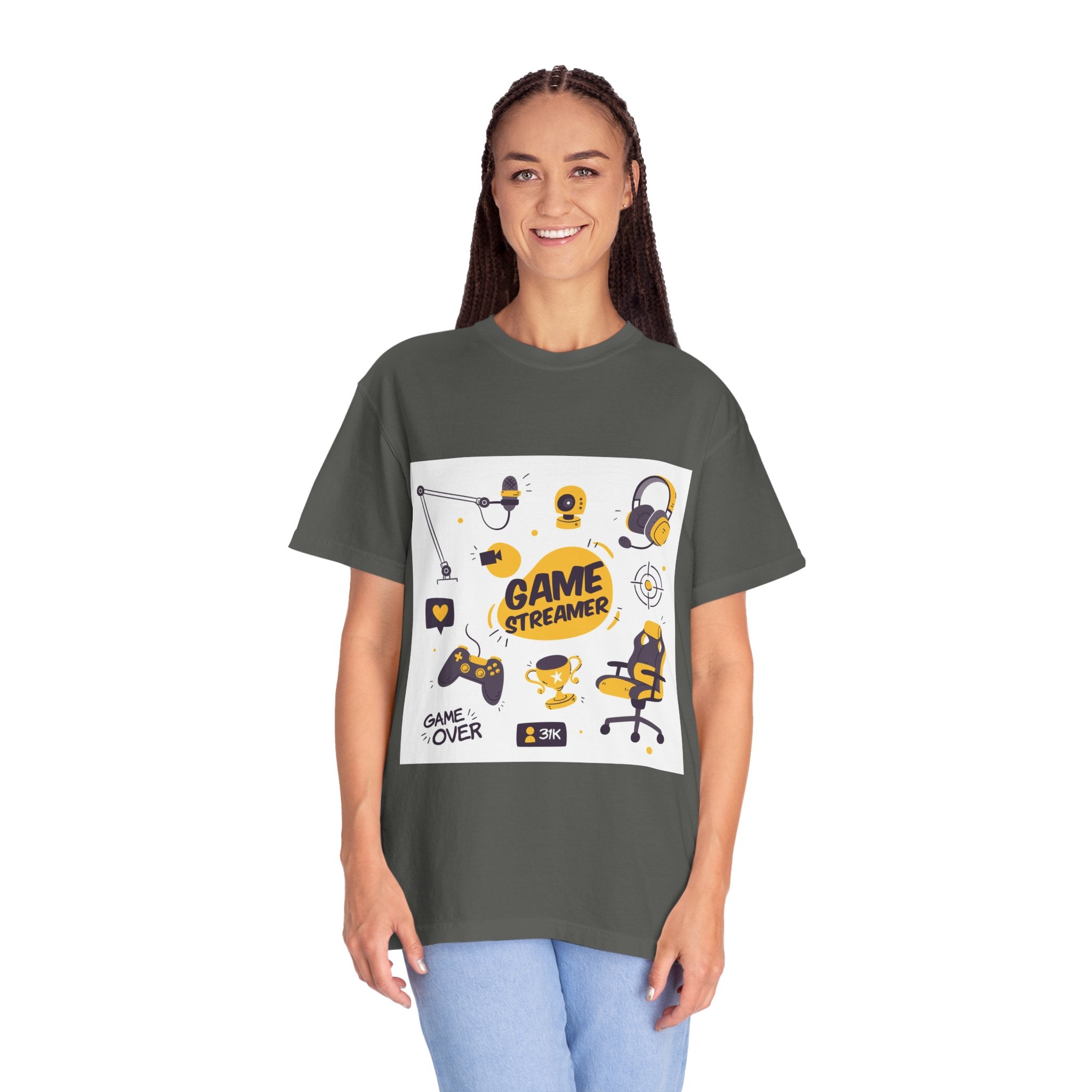 Gamer Streamer T-shirt, Unisex Casual Tee, Gaming Apparel, Twitch Merchandise, Gift for Gamers, Comfortable Cotton Shirt