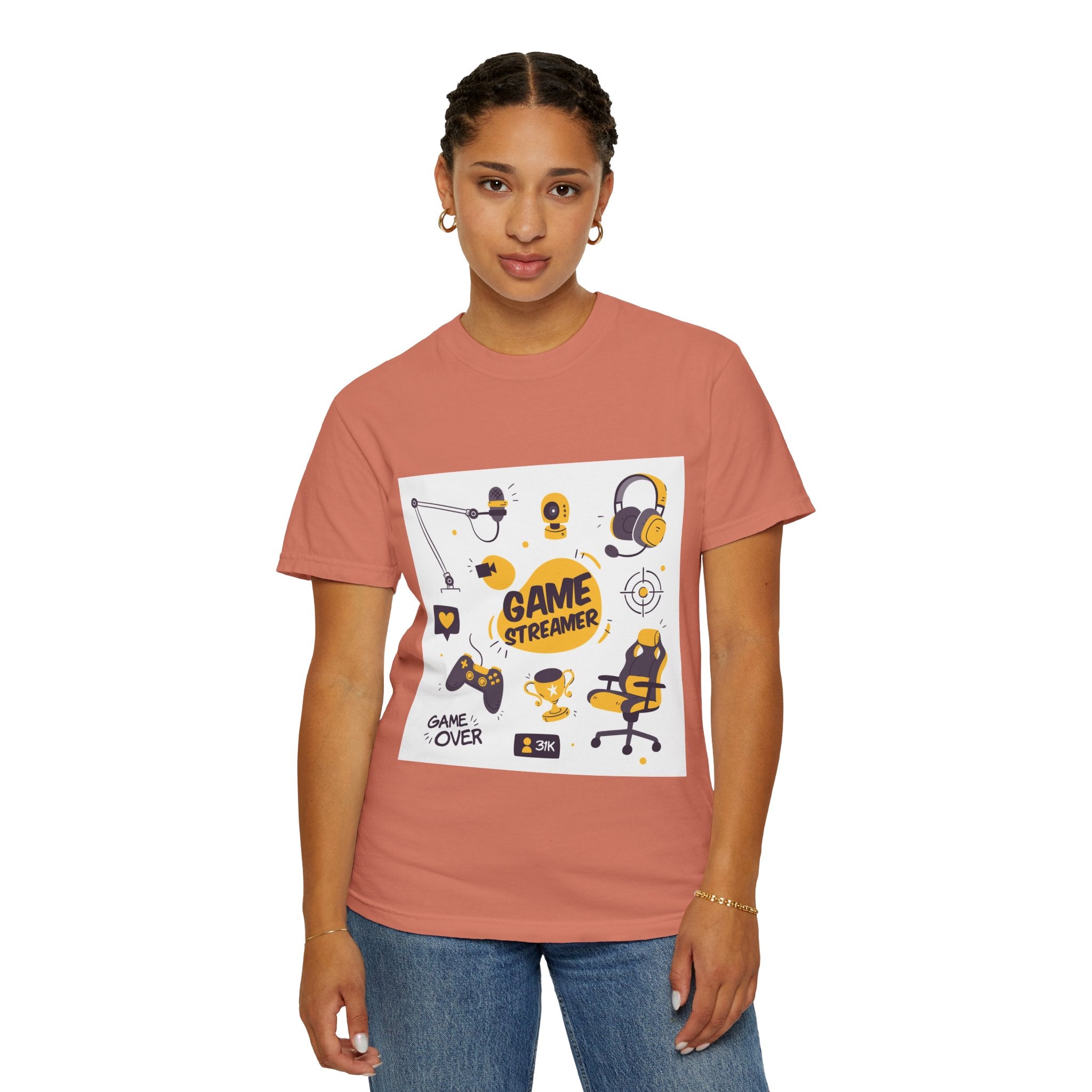 Gamer Streamer T-shirt, Unisex Casual Tee, Gaming Apparel, Twitch Merchandise, Gift for Gamers, Comfortable Cotton Shirt
