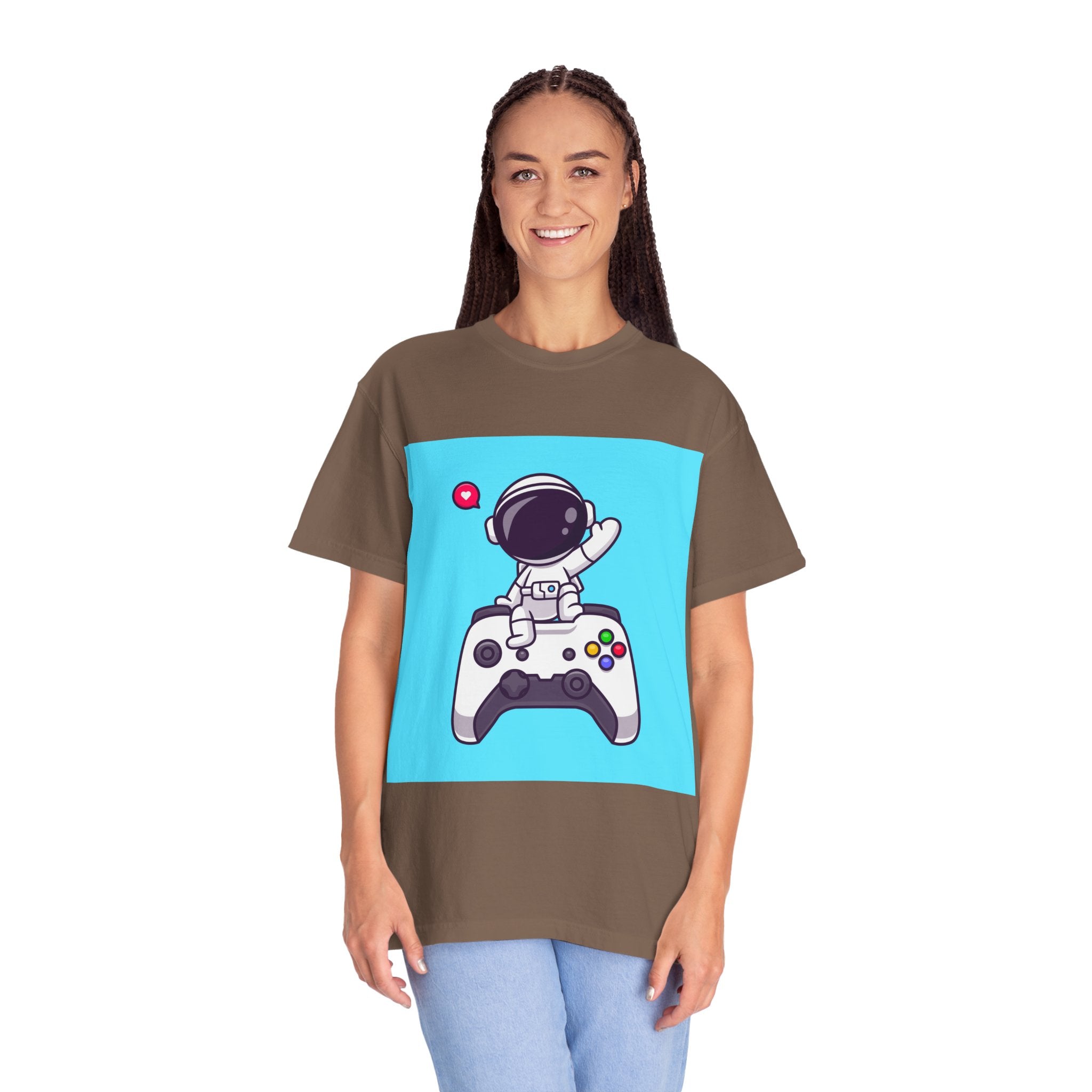 Astronaut Gamer T-Shirt, Unisex Gaming Shirt, Space-Themed Shirt, Gift for Gamers, Creative Casual Wear