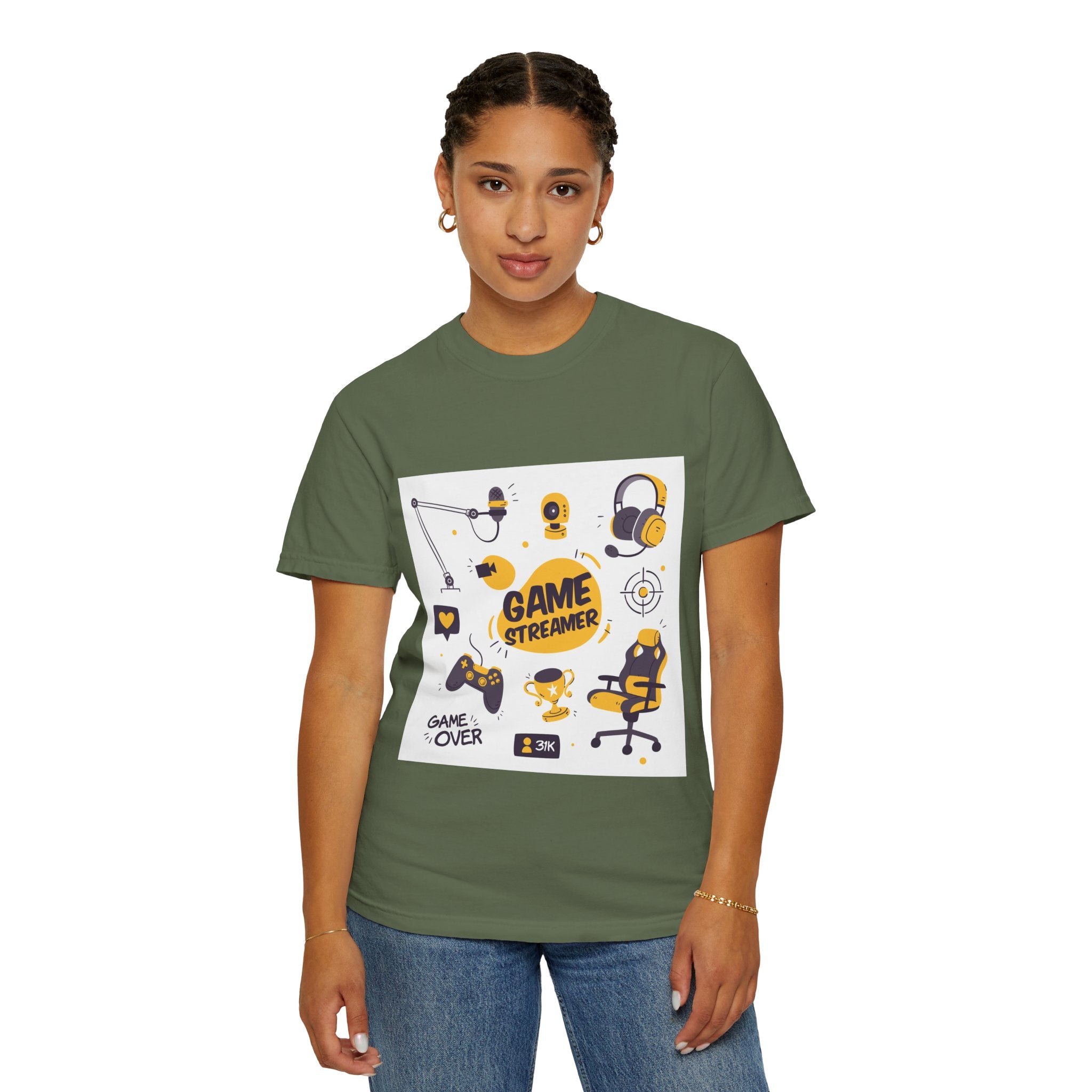 Gamer Streamer T-shirt, Unisex Casual Tee, Gaming Apparel, Twitch Merchandise, Gift for Gamers, Comfortable Cotton Shirt