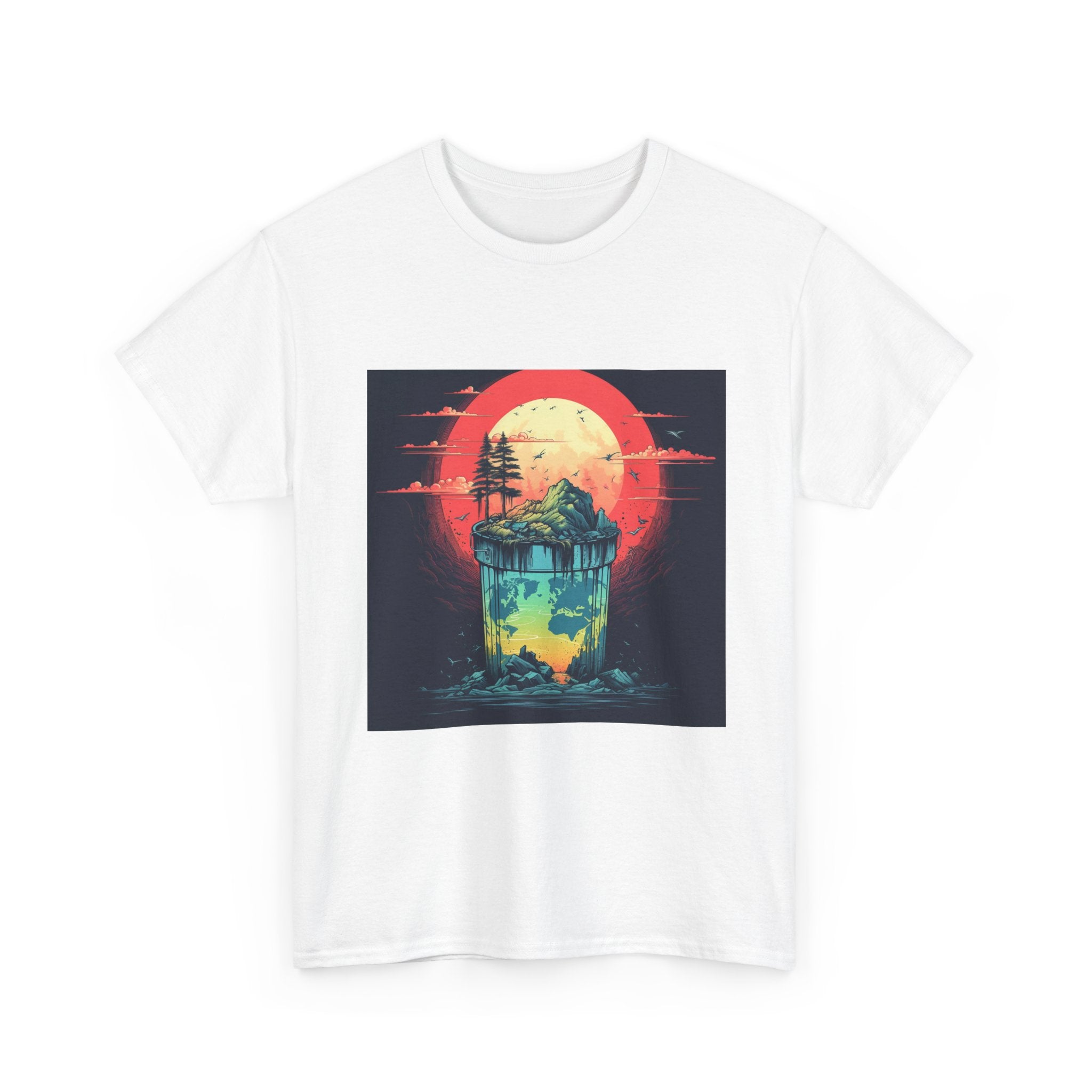 Mystical Nightscape Tee, T-Shirt for Nature Lovers, Graphic Tee, Gift for Adventurers, Halloween Apparel, Unisex Cotton Shirt