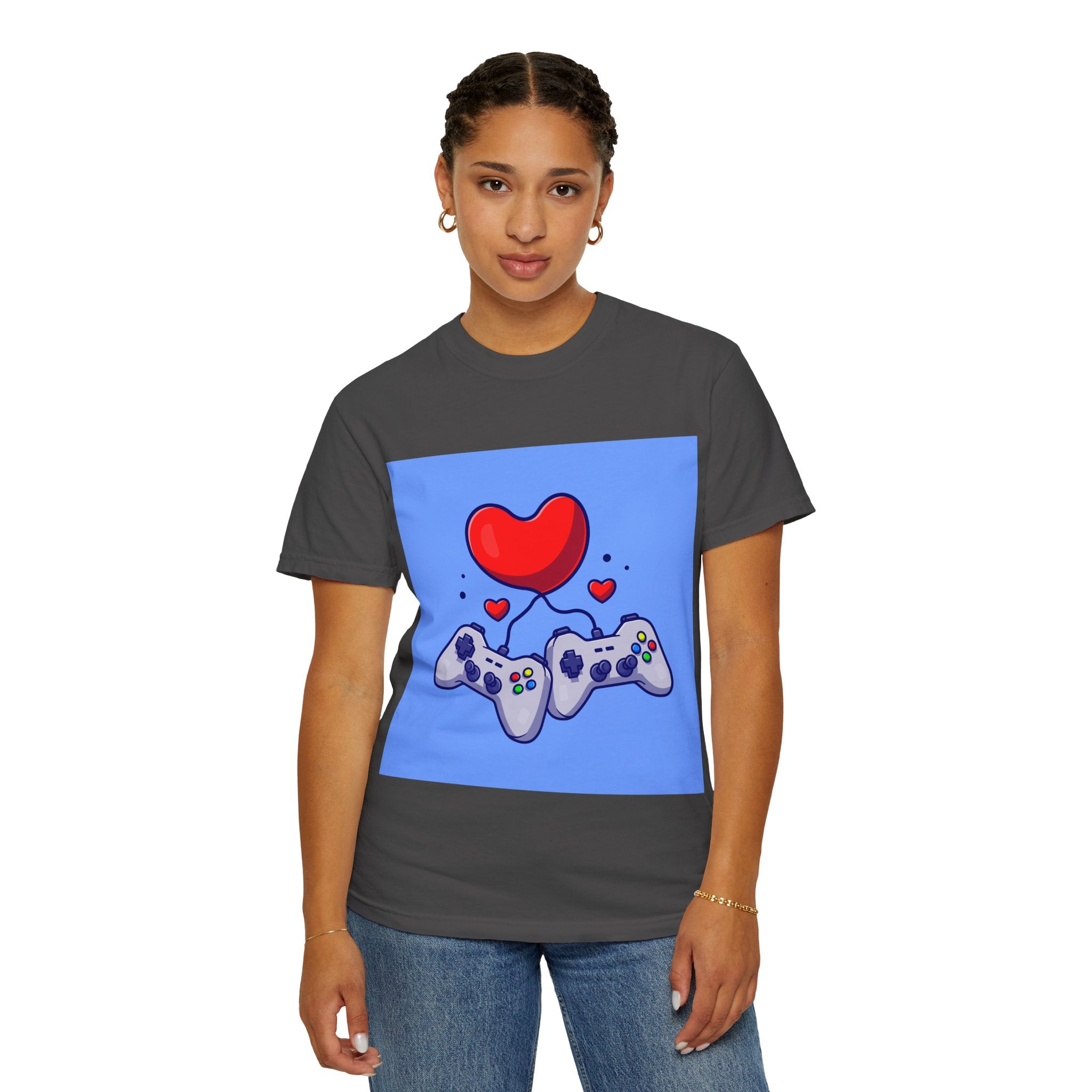 Gamer Love T-Shirt, Unisex Apparel, Cute Gaming Tee, Valentine's Gift, Gaming Enthusiast Shirt