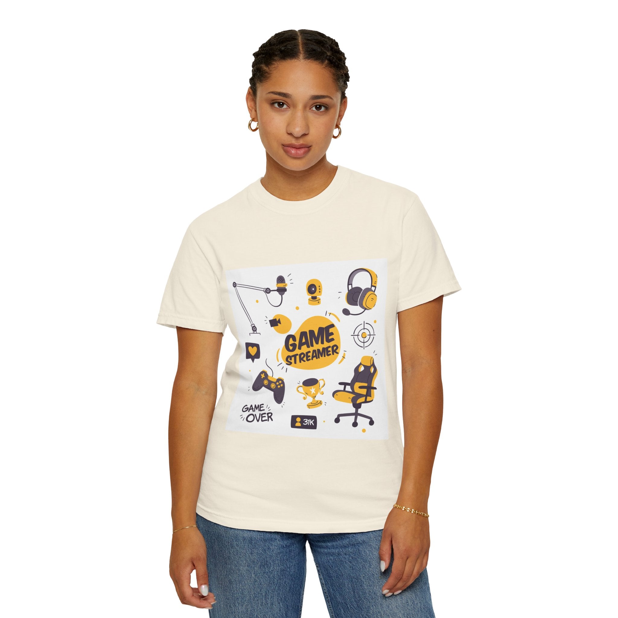 Gamer Streamer T-shirt, Unisex Casual Tee, Gaming Apparel, Twitch Merchandise, Gift for Gamers, Comfortable Cotton Shirt