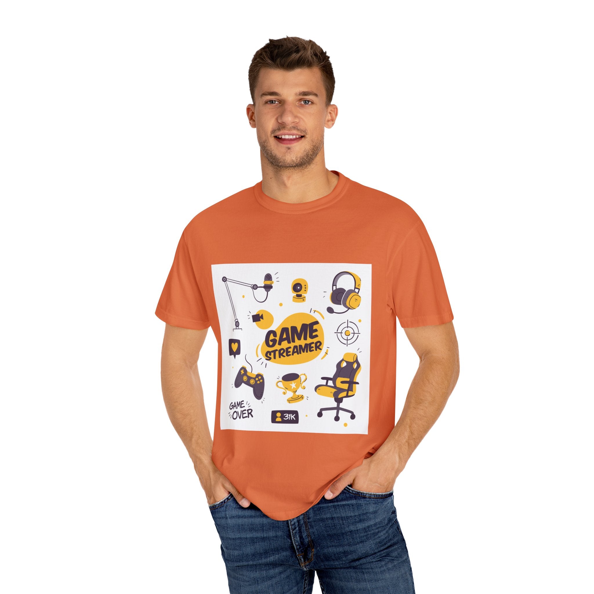 Gamer Streamer T-shirt, Unisex Casual Tee, Gaming Apparel, Twitch Merchandise, Gift for Gamers, Comfortable Cotton Shirt