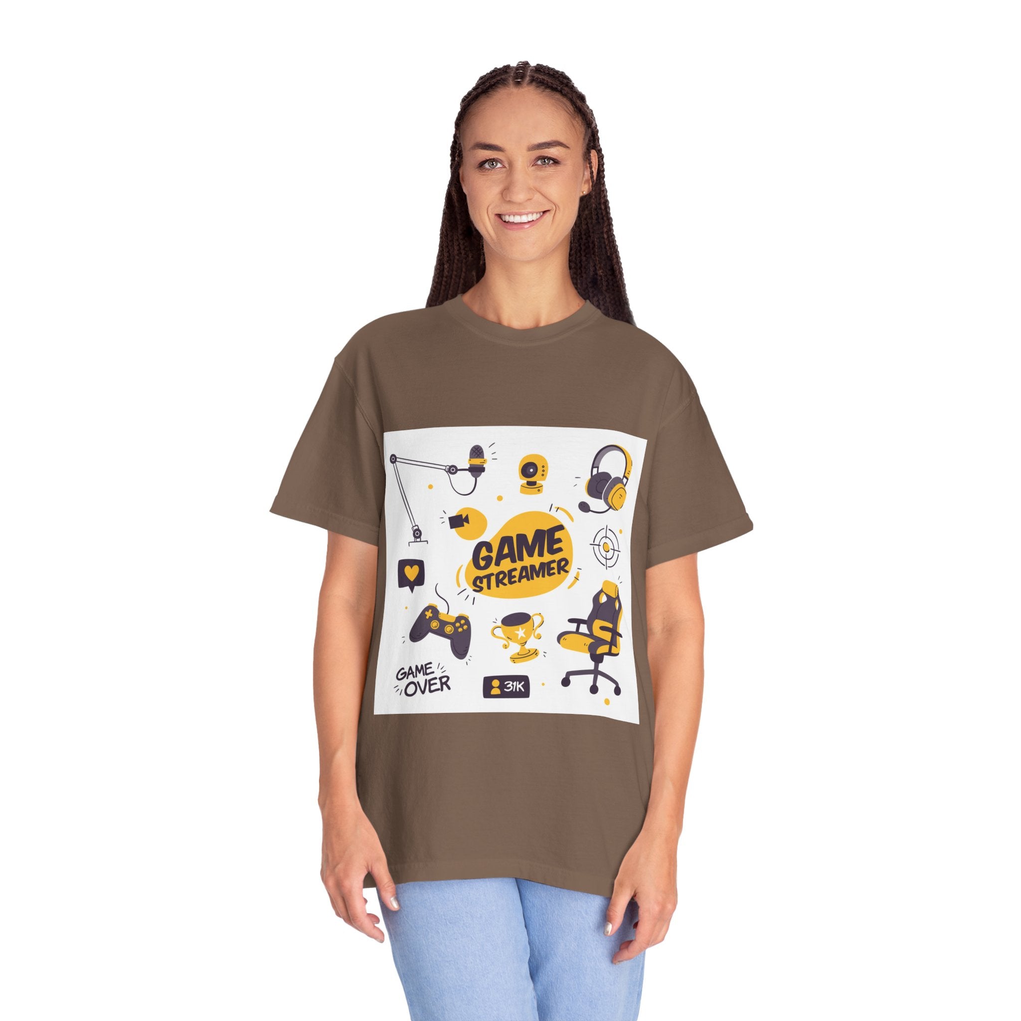 Gamer Streamer T-shirt, Unisex Casual Tee, Gaming Apparel, Twitch Merchandise, Gift for Gamers, Comfortable Cotton Shirt