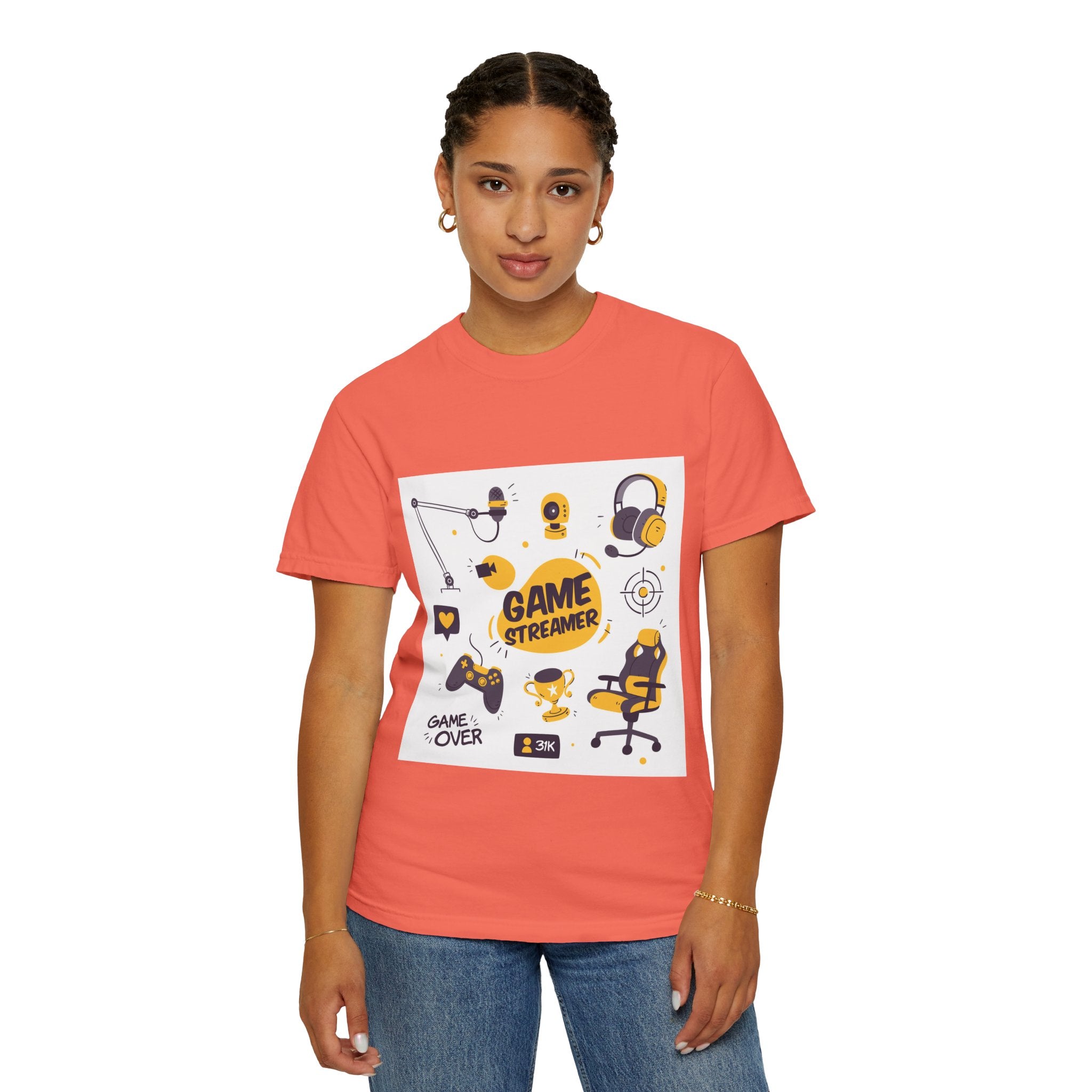 Gamer Streamer T-shirt, Unisex Casual Tee, Gaming Apparel, Twitch Merchandise, Gift for Gamers, Comfortable Cotton Shirt