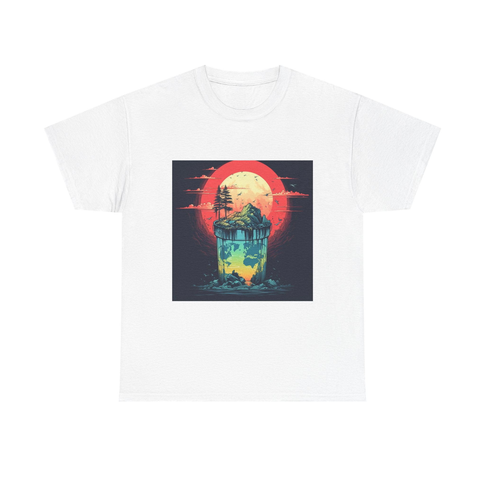 Mystical Nightscape Tee, T-Shirt for Nature Lovers, Graphic Tee, Gift for Adventurers, Halloween Apparel, Unisex Cotton Shirt