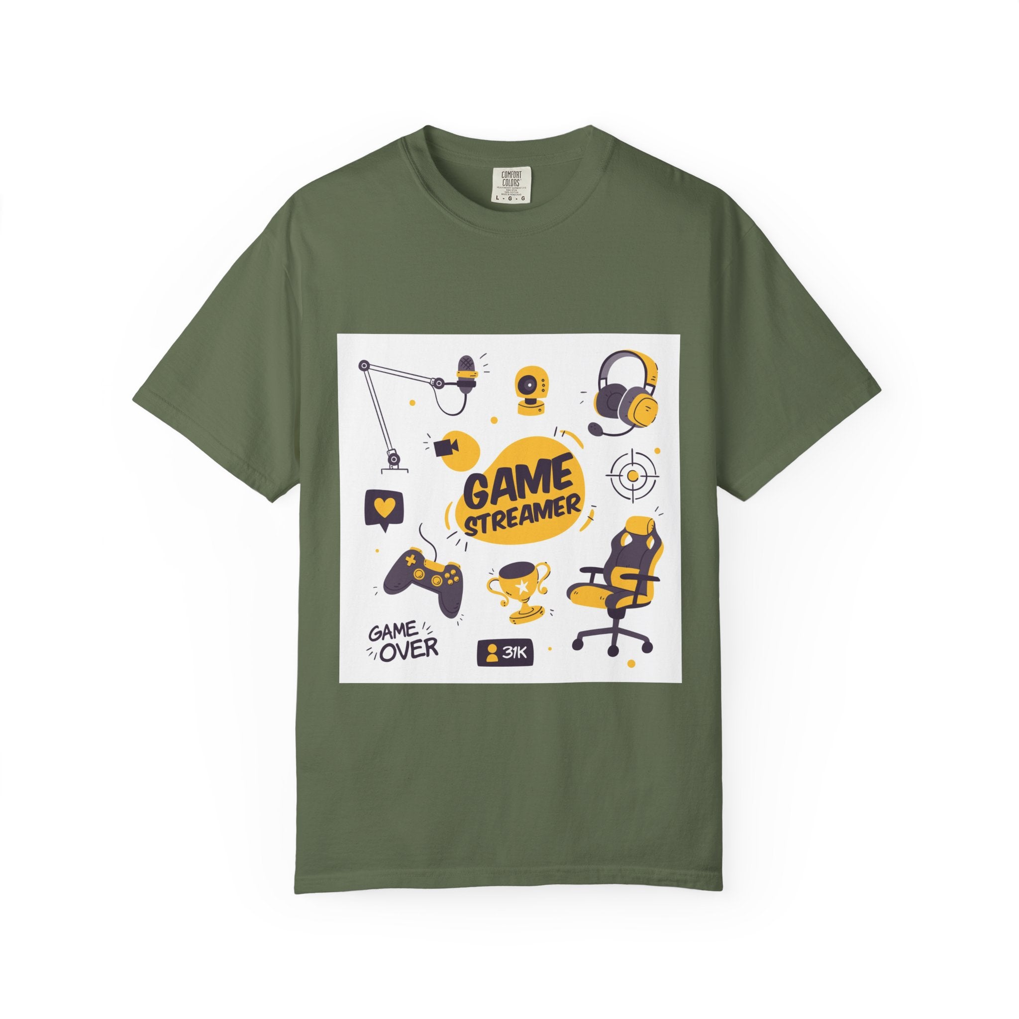 Gamer Streamer T-shirt, Unisex Casual Tee, Gaming Apparel, Twitch Merchandise, Gift for Gamers, Comfortable Cotton Shirt