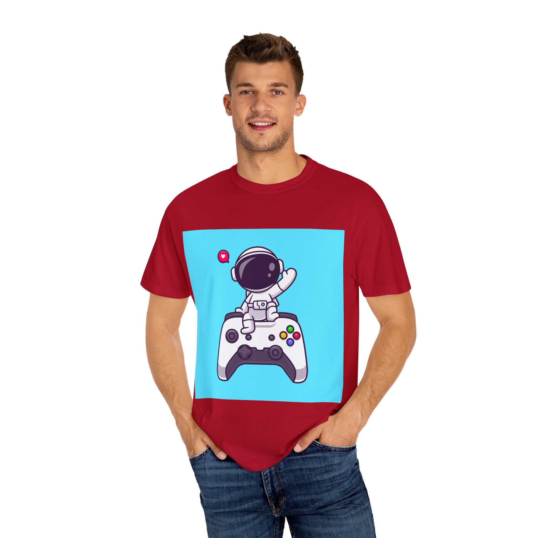 Astronaut Gamer T-Shirt, Unisex Gaming Shirt, Space-Themed Shirt, Gift for Gamers, Creative Casual Wear
