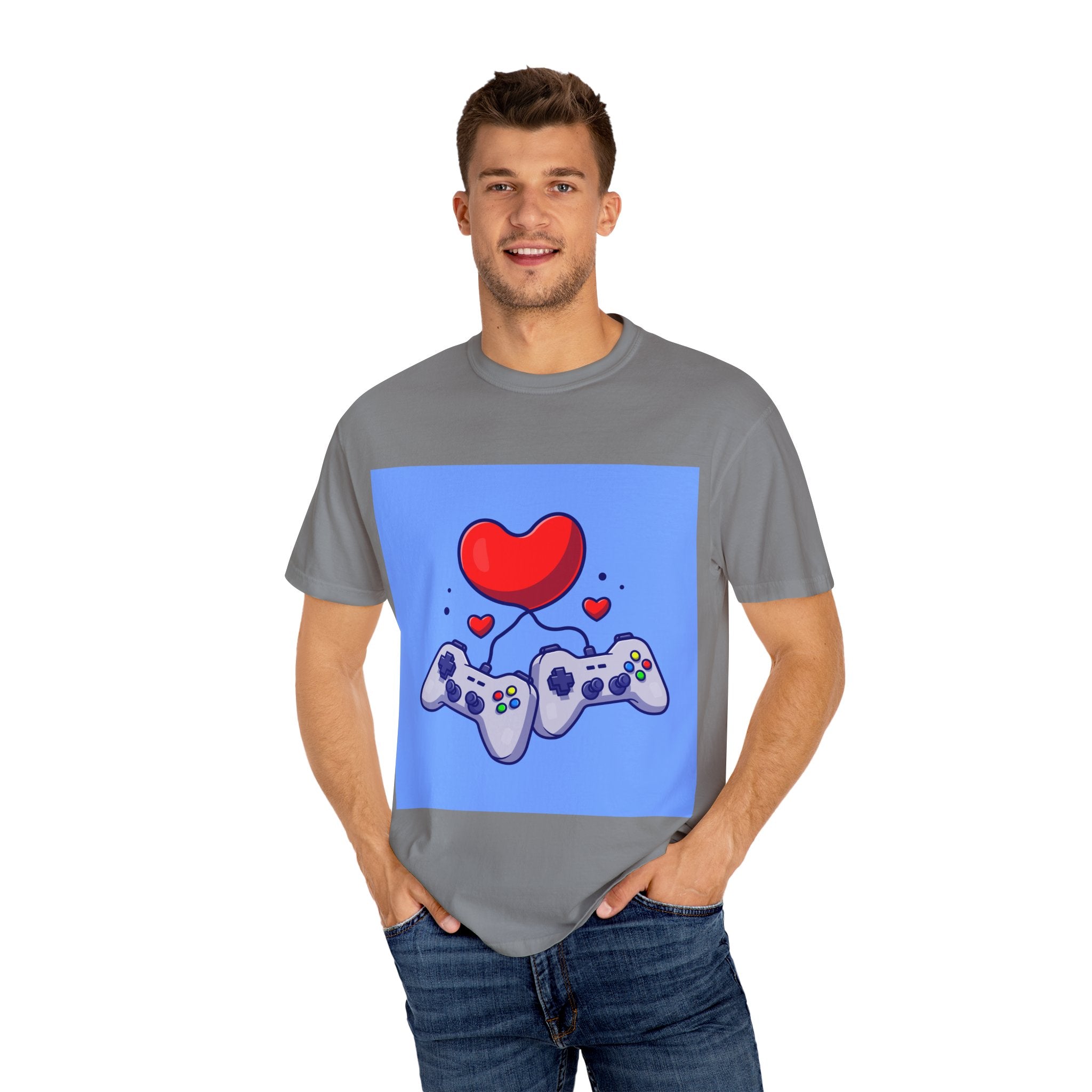 Gamer Love T-Shirt, Unisex Apparel, Cute Gaming Tee, Valentine's Gift, Gaming Enthusiast Shirt
