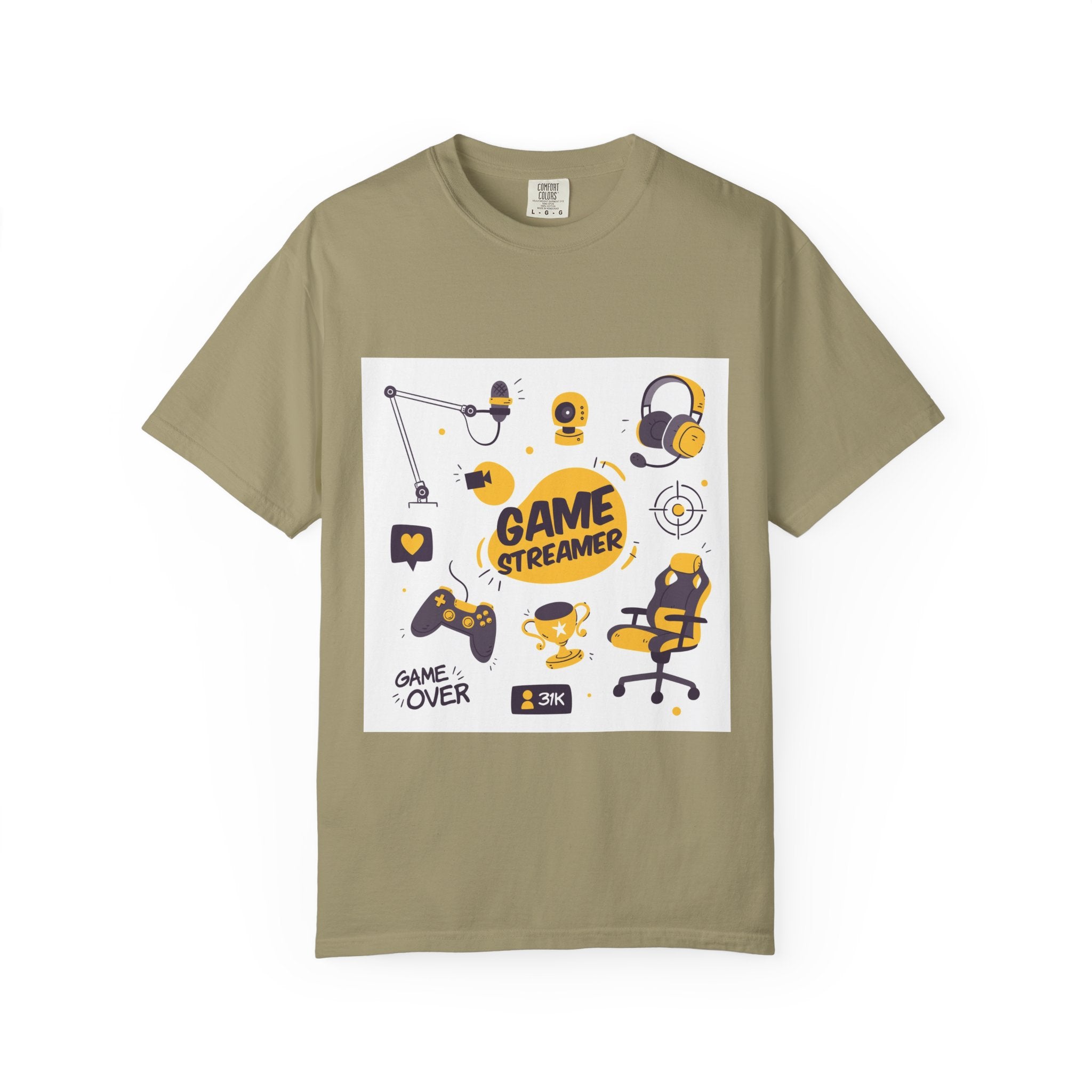 Gamer Streamer T-shirt, Unisex Casual Tee, Gaming Apparel, Twitch Merchandise, Gift for Gamers, Comfortable Cotton Shirt