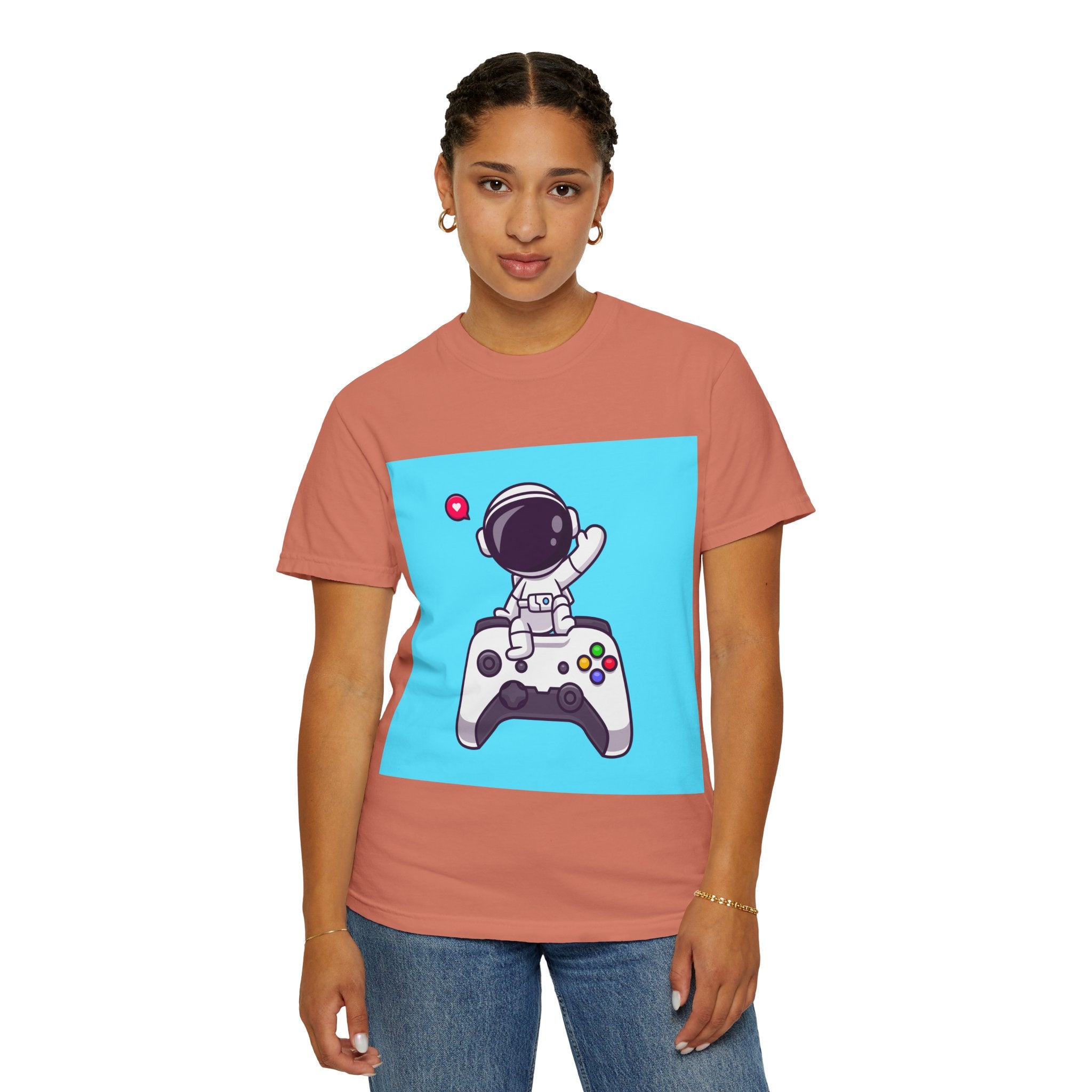 Astronaut Gamer T-Shirt, Unisex Gaming Shirt, Space-Themed Shirt, Gift for Gamers, Creative Casual Wear