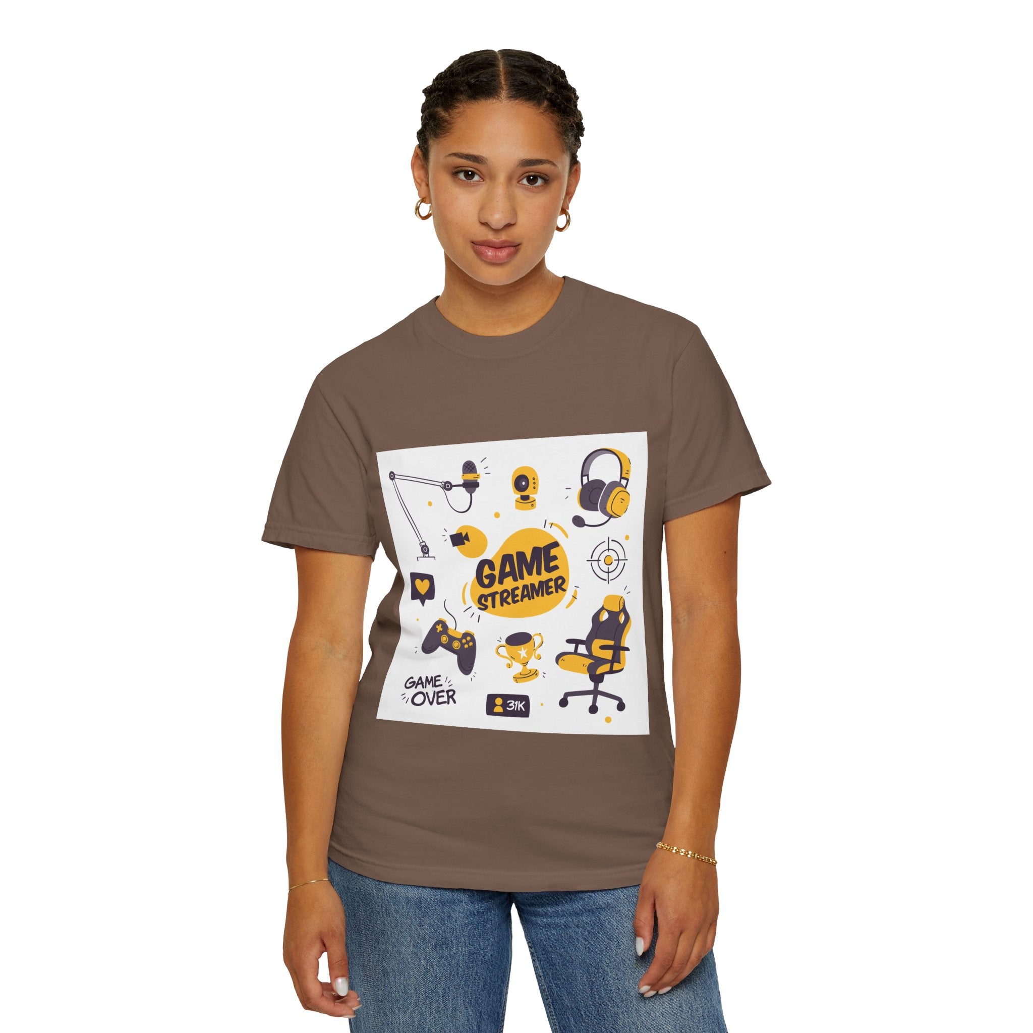 Gamer Streamer T-shirt, Unisex Casual Tee, Gaming Apparel, Twitch Merchandise, Gift for Gamers, Comfortable Cotton Shirt