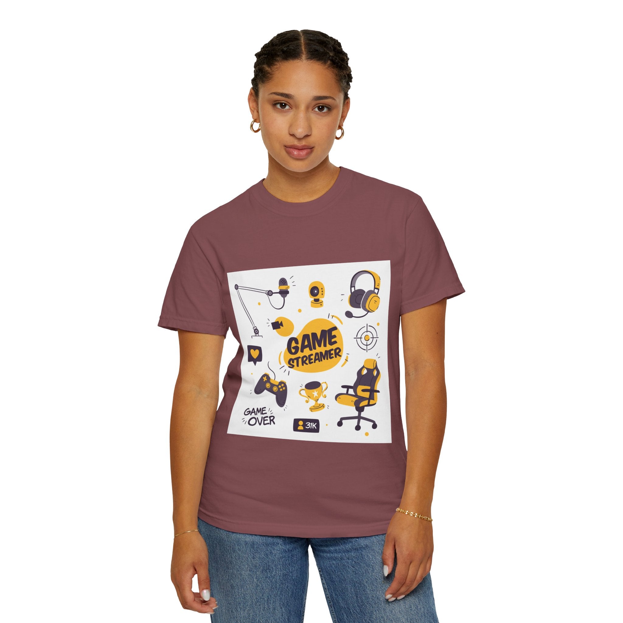 Gamer Streamer T-shirt, Unisex Casual Tee, Gaming Apparel, Twitch Merchandise, Gift for Gamers, Comfortable Cotton Shirt