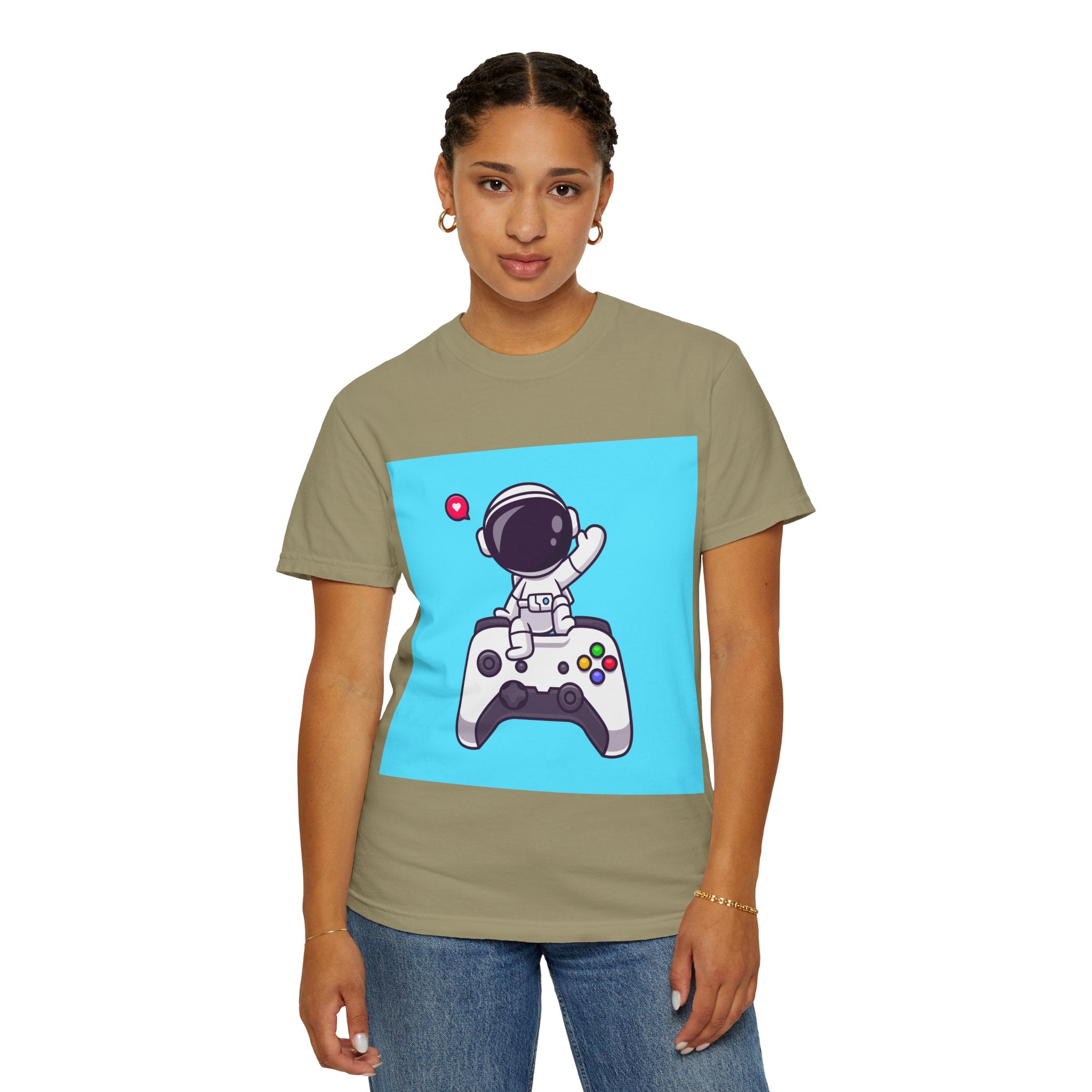 Astronaut Gamer T-Shirt, Unisex Gaming Shirt, Space-Themed Shirt, Gift for Gamers, Creative Casual Wear