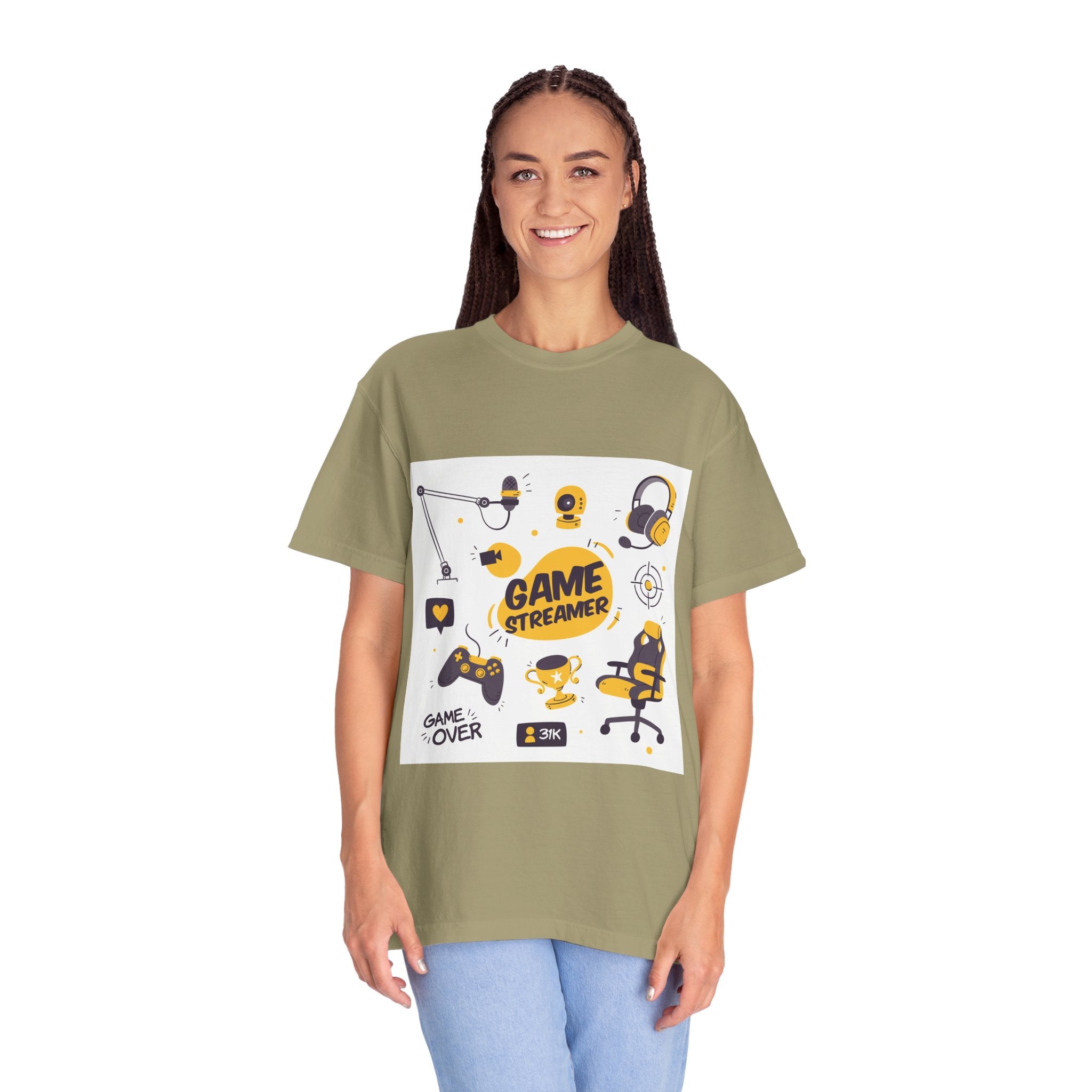 Gamer Streamer T-shirt, Unisex Casual Tee, Gaming Apparel, Twitch Merchandise, Gift for Gamers, Comfortable Cotton Shirt