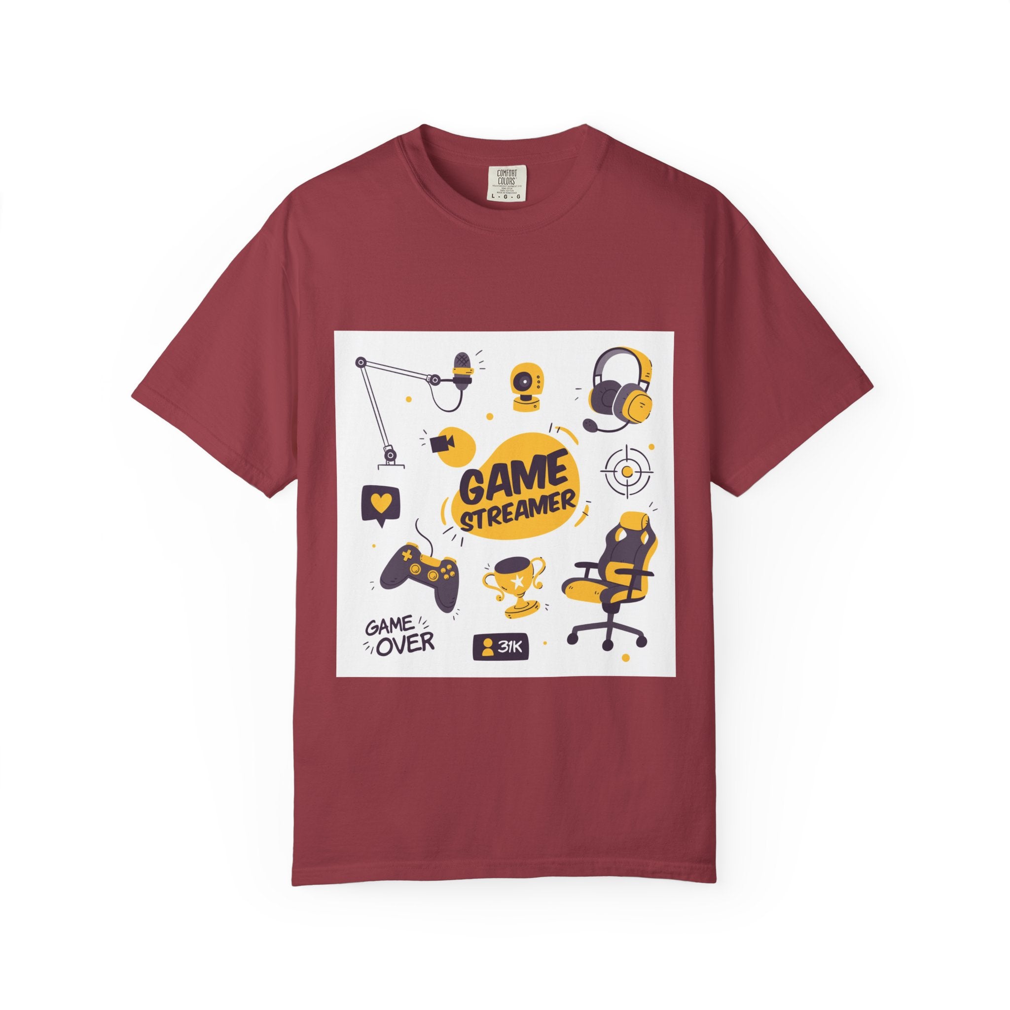 Gamer Streamer T-shirt, Unisex Casual Tee, Gaming Apparel, Twitch Merchandise, Gift for Gamers, Comfortable Cotton Shirt