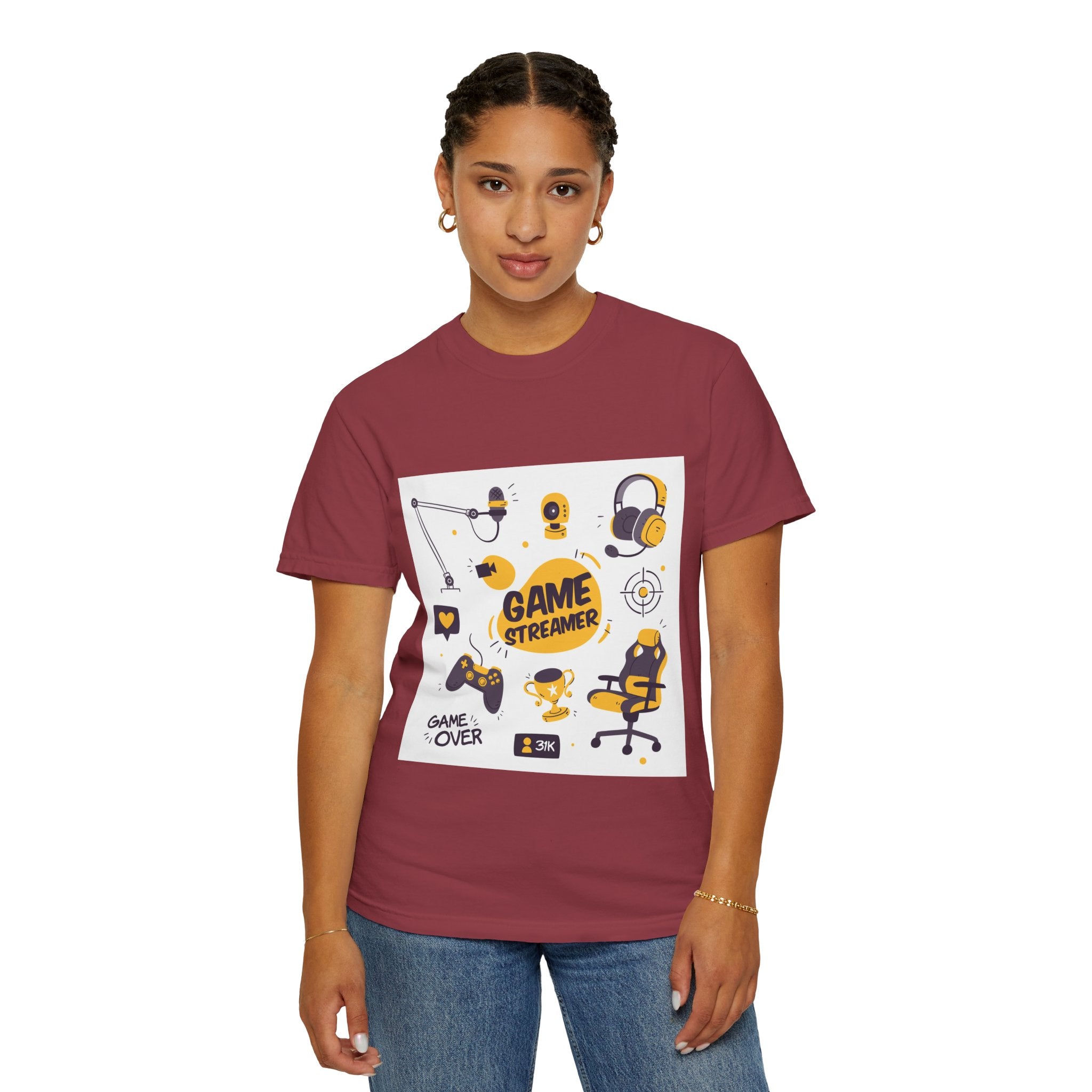 Gamer Streamer T-shirt, Unisex Casual Tee, Gaming Apparel, Twitch Merchandise, Gift for Gamers, Comfortable Cotton Shirt