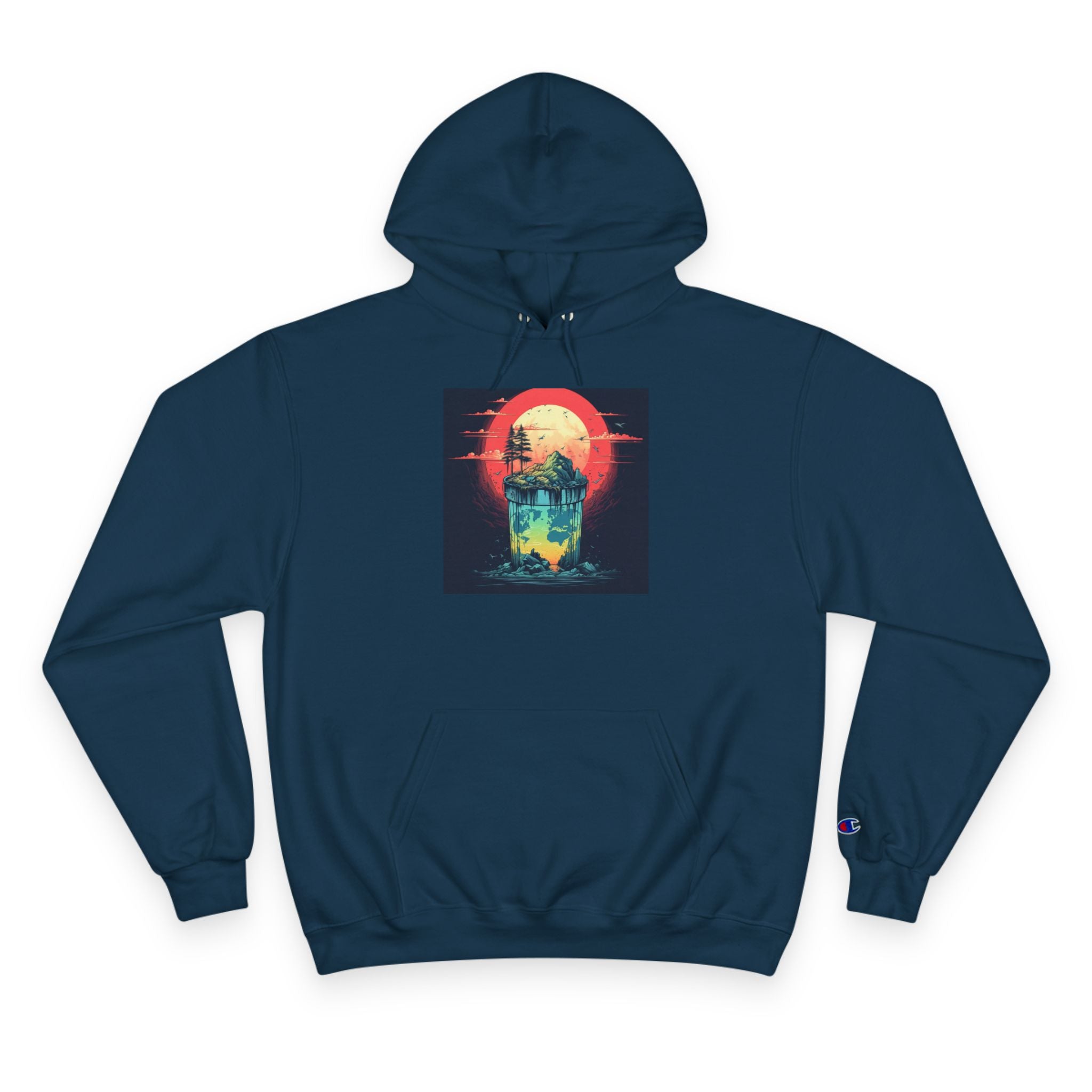 Retro Vibe Champion Hoodie, Comfortable Sweatshirt, Graphic Hoodie, Cozy Layer, Unisex Style