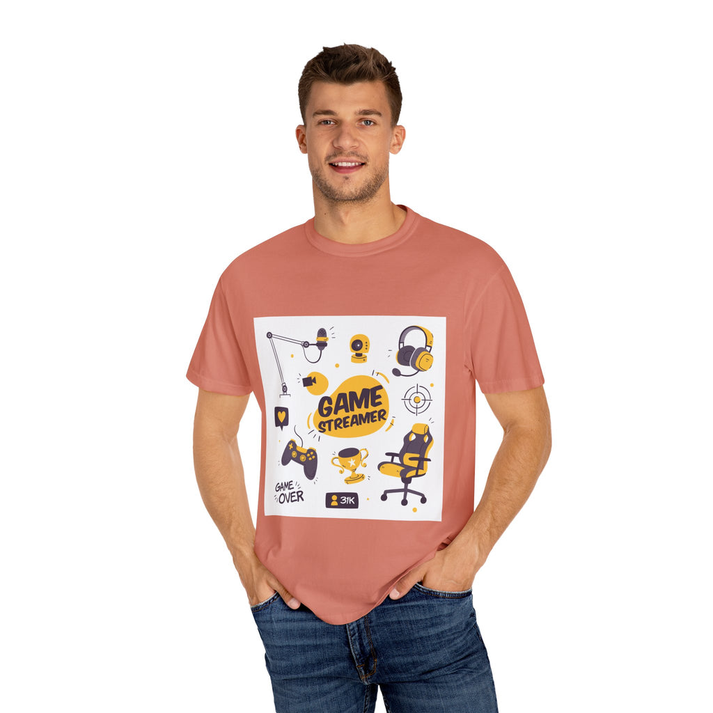 Gamer Streamer T-shirt, Unisex Casual Tee, Gaming Apparel, Twitch Merchandise, Gift for Gamers, Comfortable Cotton Shirt