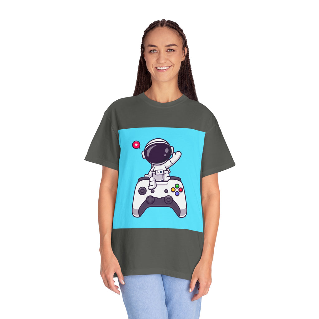 Astronaut Gamer T-Shirt, Unisex Gaming Shirt, Space-Themed Shirt, Gift for Gamers, Creative Casual Wear