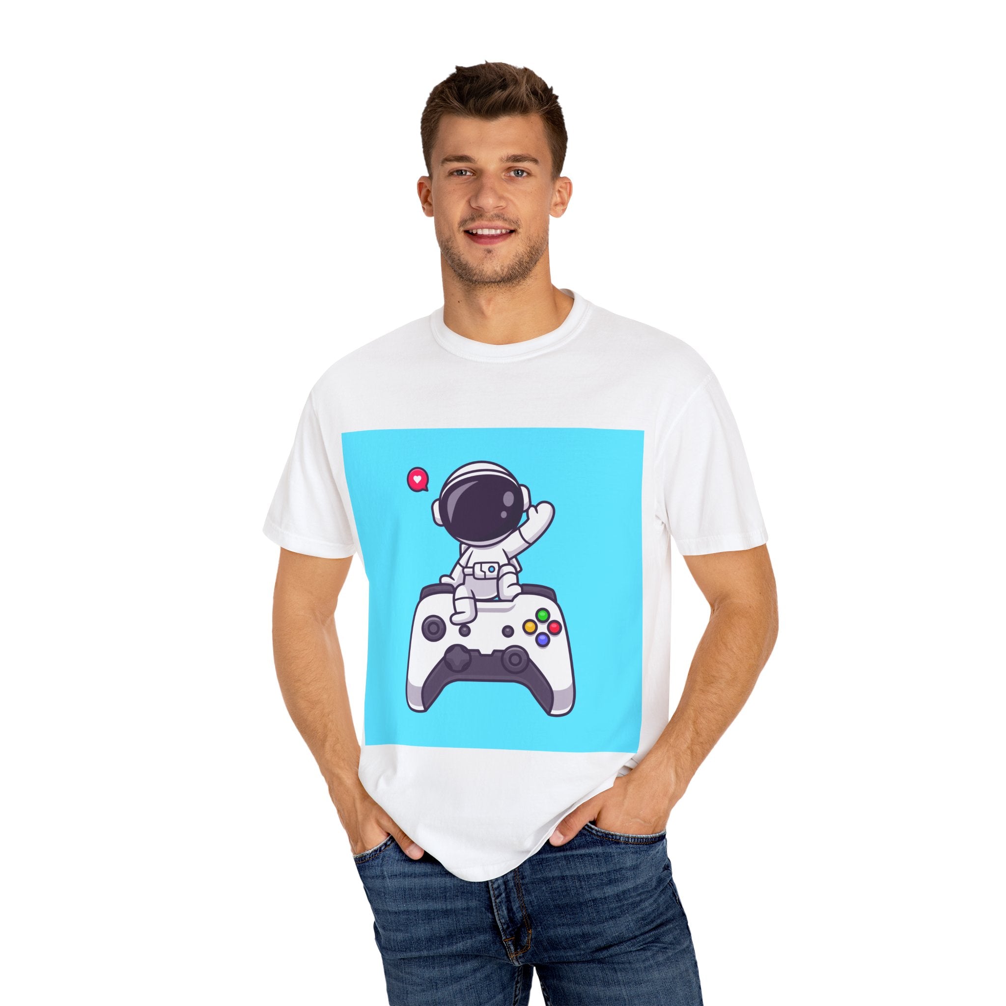 Astronaut Gamer T-Shirt, Unisex Gaming Shirt, Space-Themed Shirt, Gift for Gamers, Creative Casual Wear
